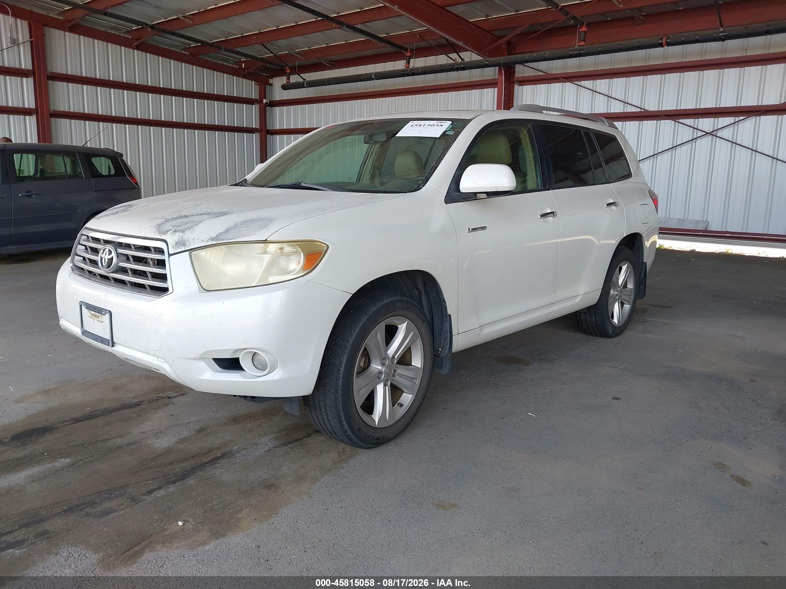 2008 Toyota Highlander Limited White vin: JTEES42A382001250