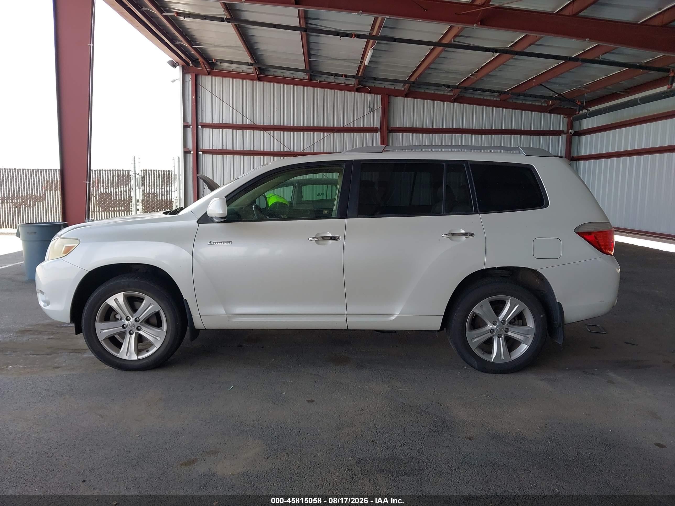 2008 Toyota Highlander Limited White vin: JTEES42A382001250