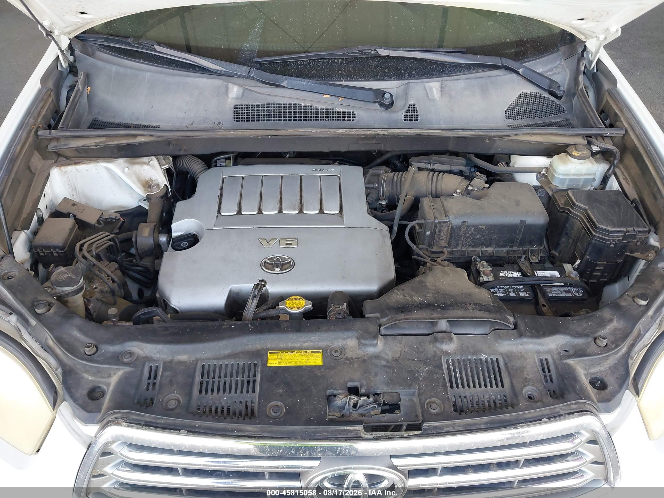 2008 Toyota Highlander Limited White vin: JTEES42A382001250