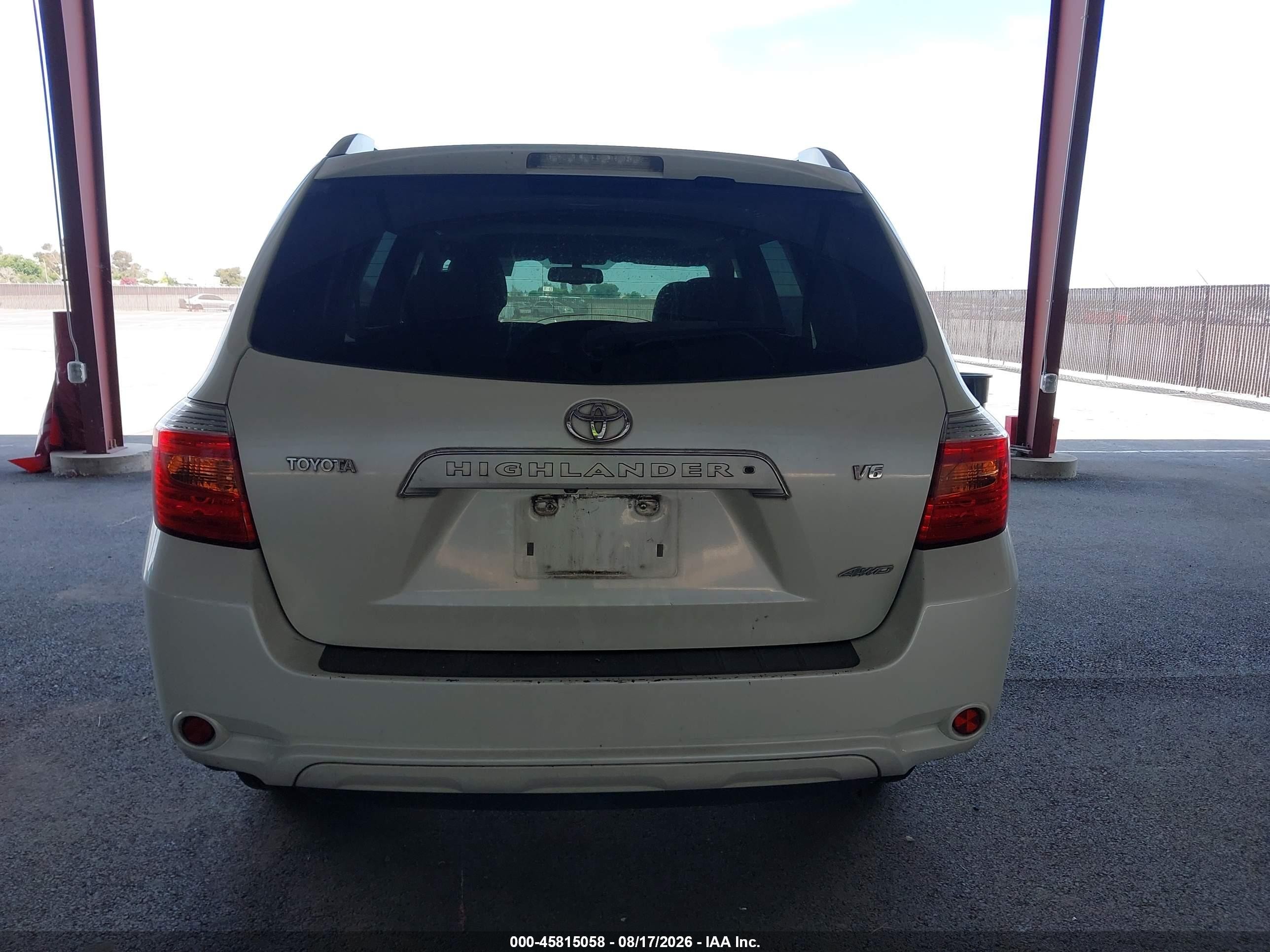2008 Toyota Highlander Limited White vin: JTEES42A382001250