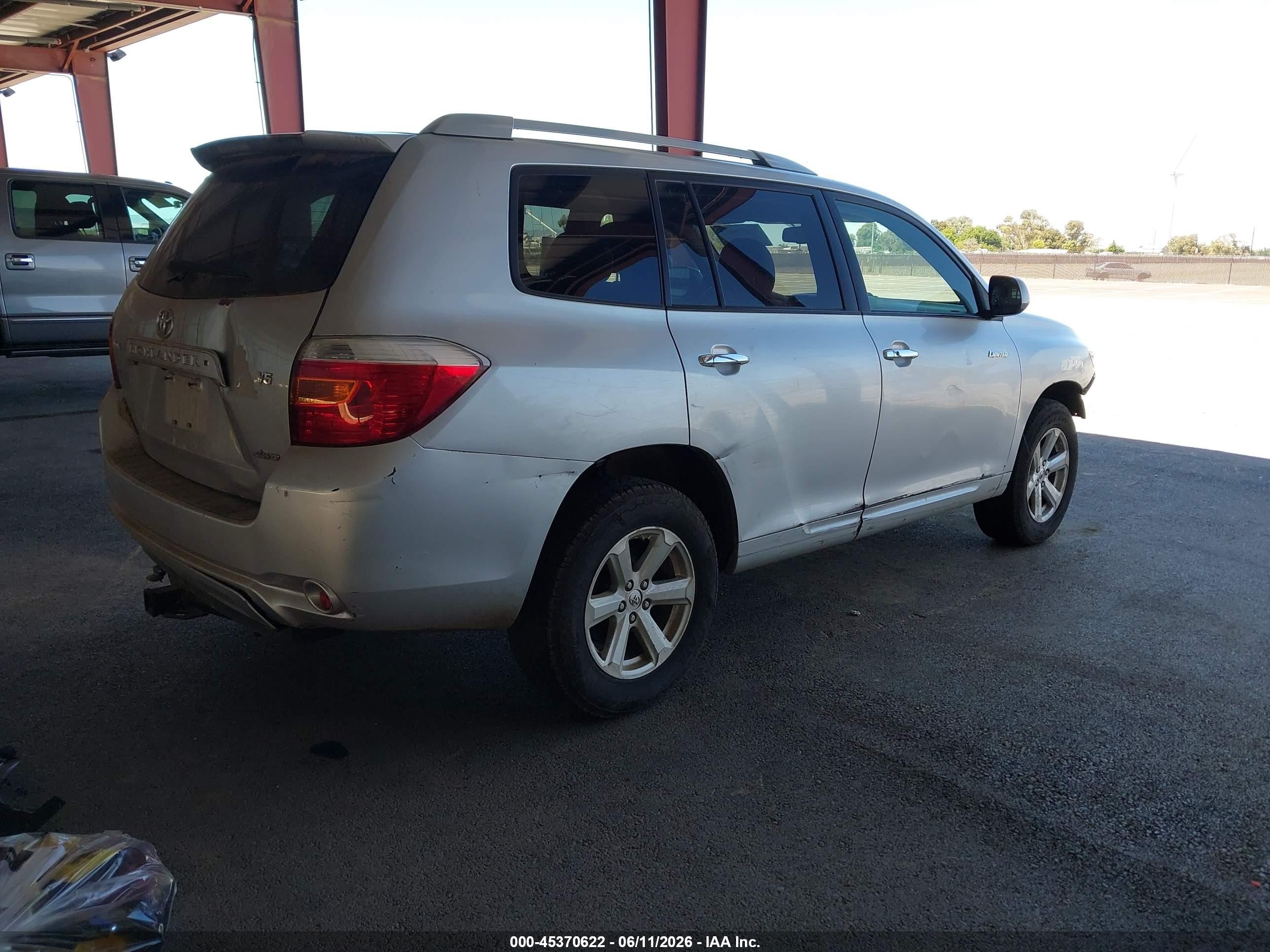 2008 Toyota Highlander Limited Silver vin: JTEES42A382073176