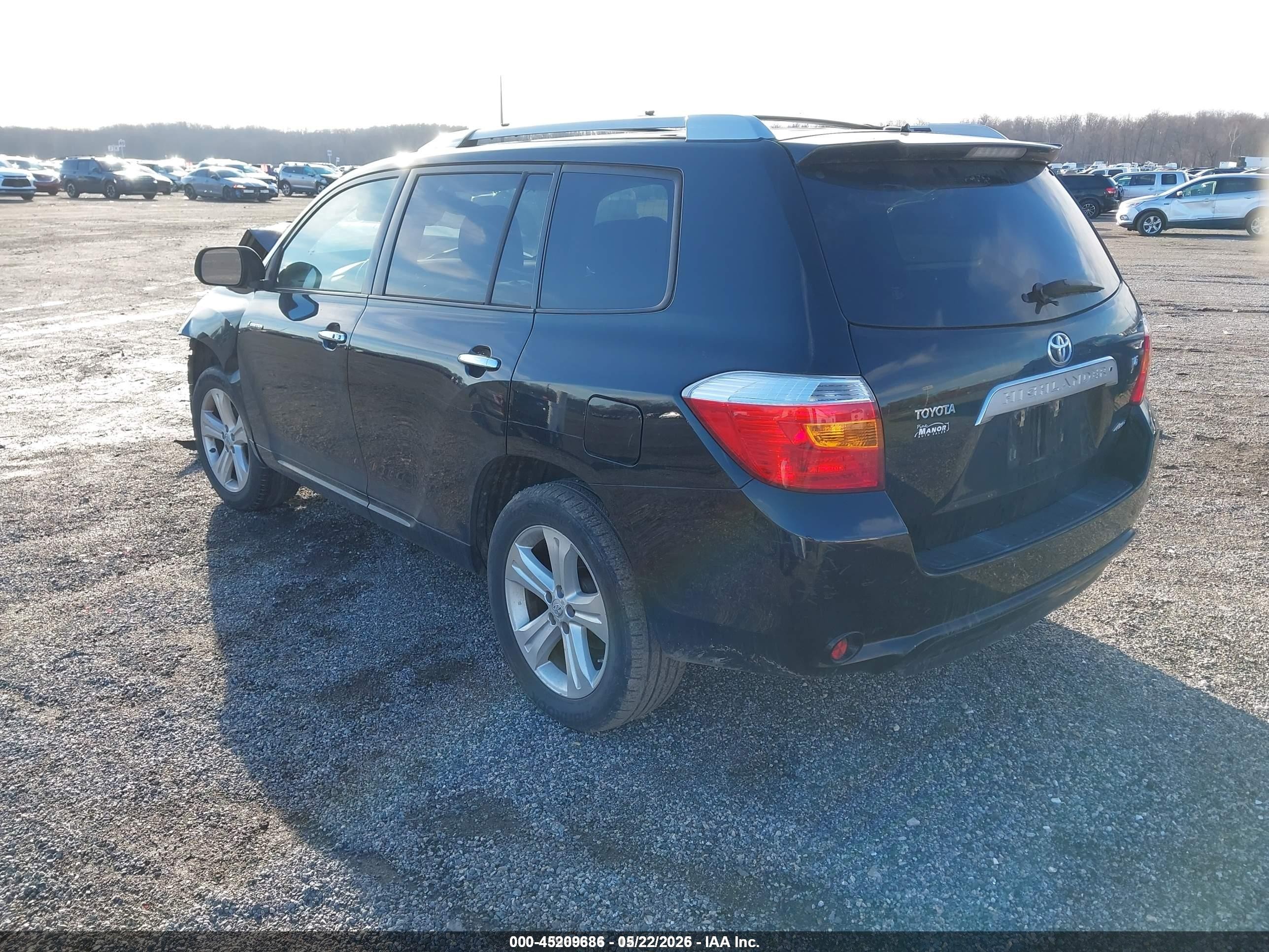 2008 Toyota Highlander Limited Black vin: JTEES42A382086753