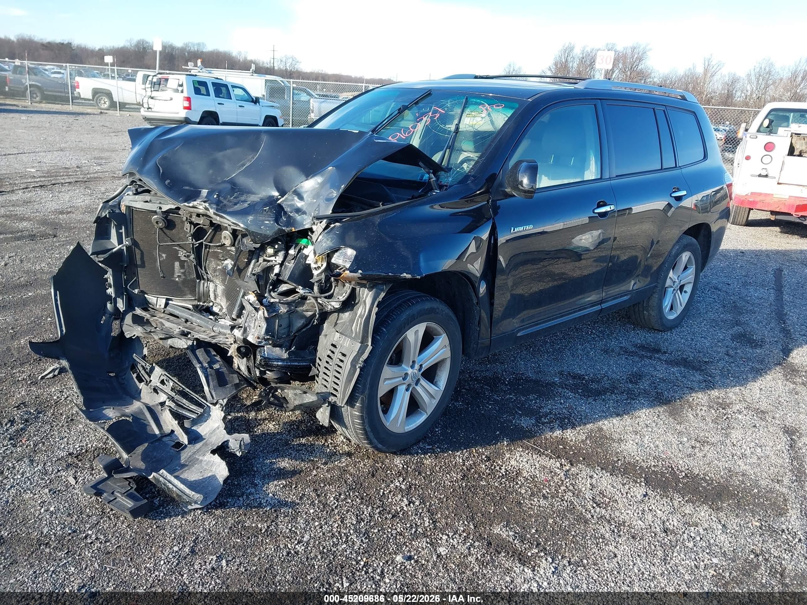 2008 Toyota Highlander Limited Black vin: JTEES42A382086753