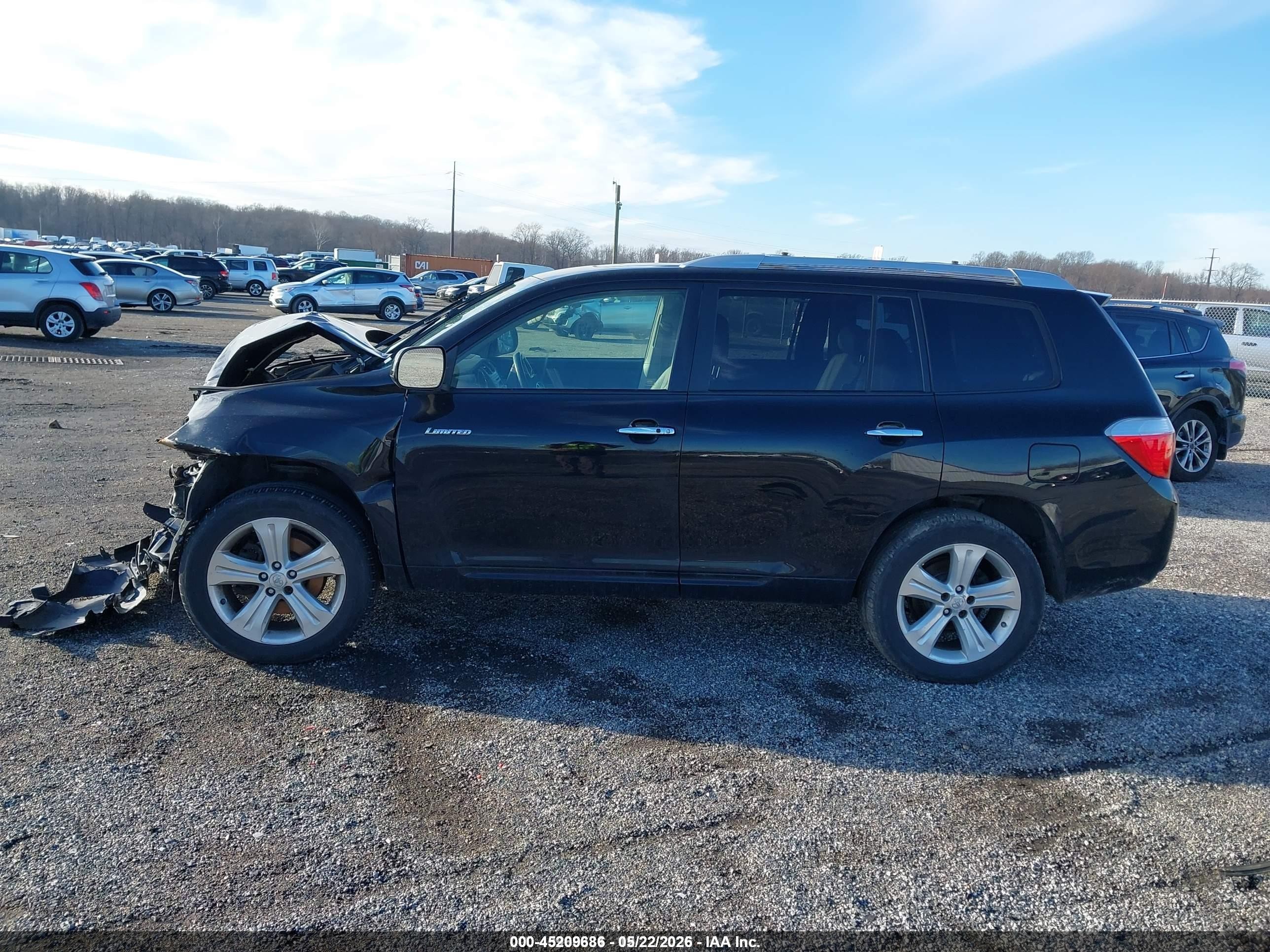 2008 Toyota Highlander Limited Black vin: JTEES42A382086753