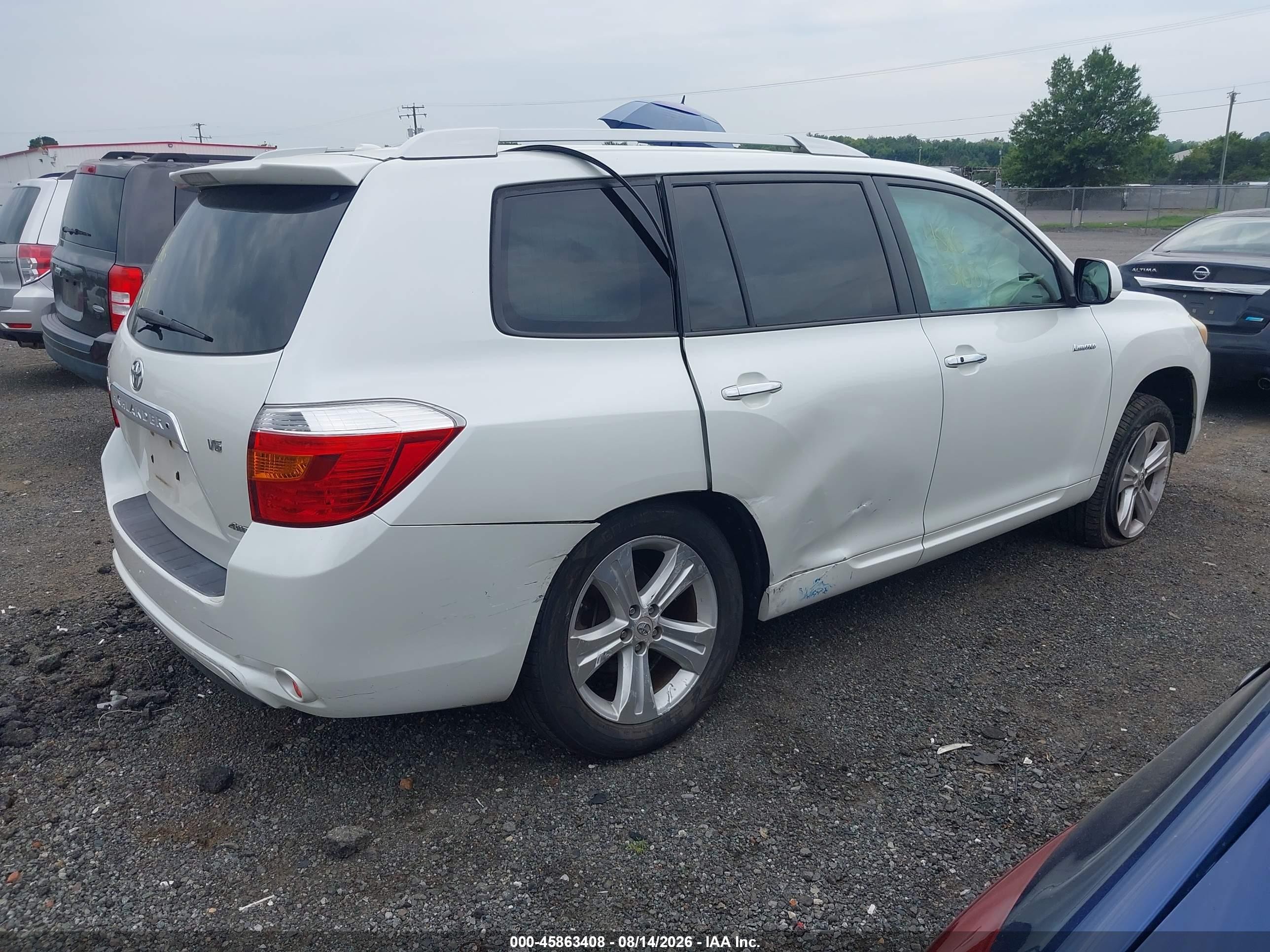 2009 Toyota Highlander Limited Белый vin: JTEES42A392120000