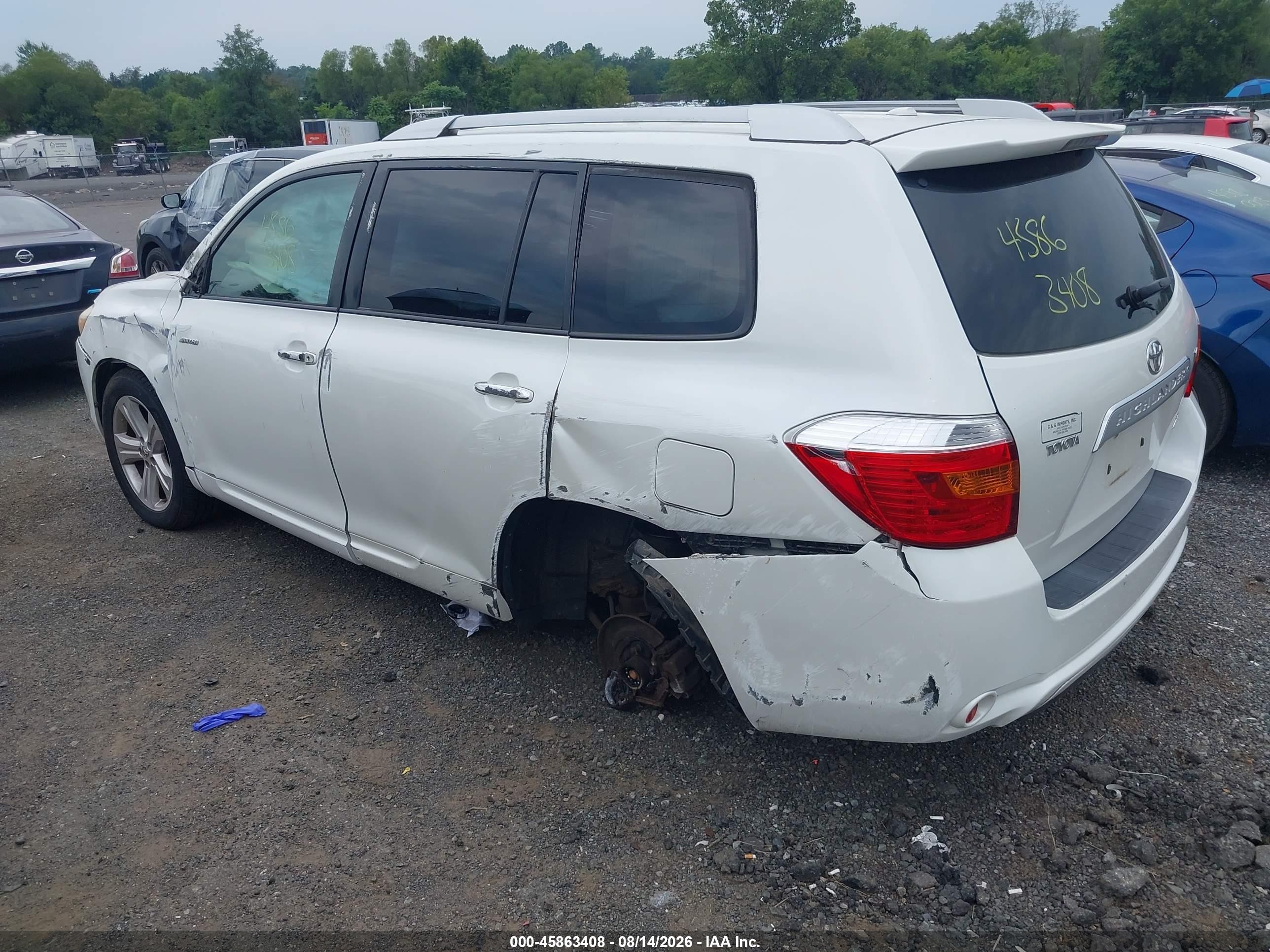 2009 Toyota Highlander Limited Белый vin: JTEES42A392120000