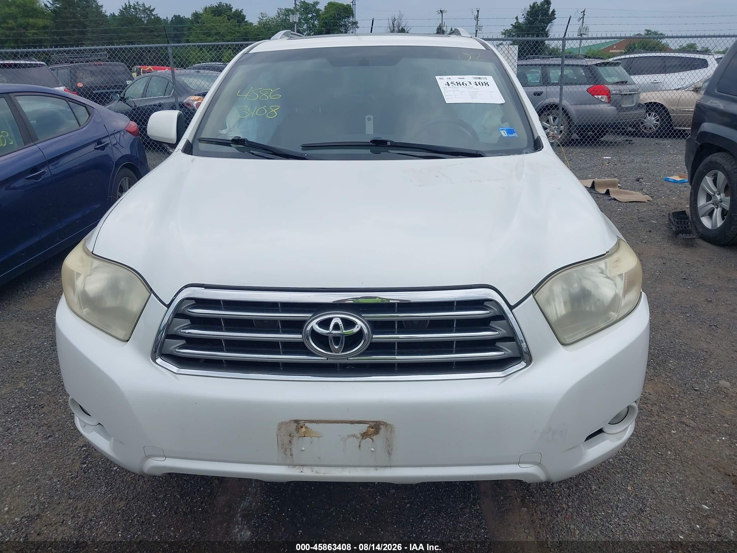 2009 Toyota Highlander Limited Белый vin: JTEES42A392120000