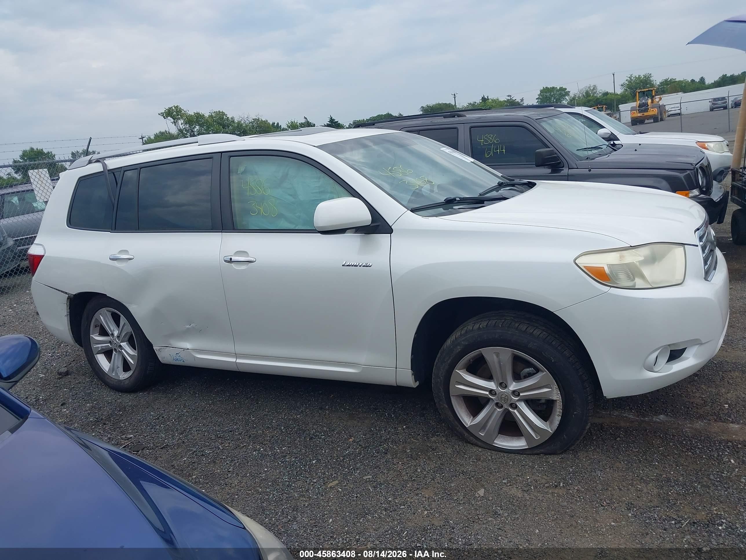2009 Toyota Highlander Limited Белый vin: JTEES42A392120000