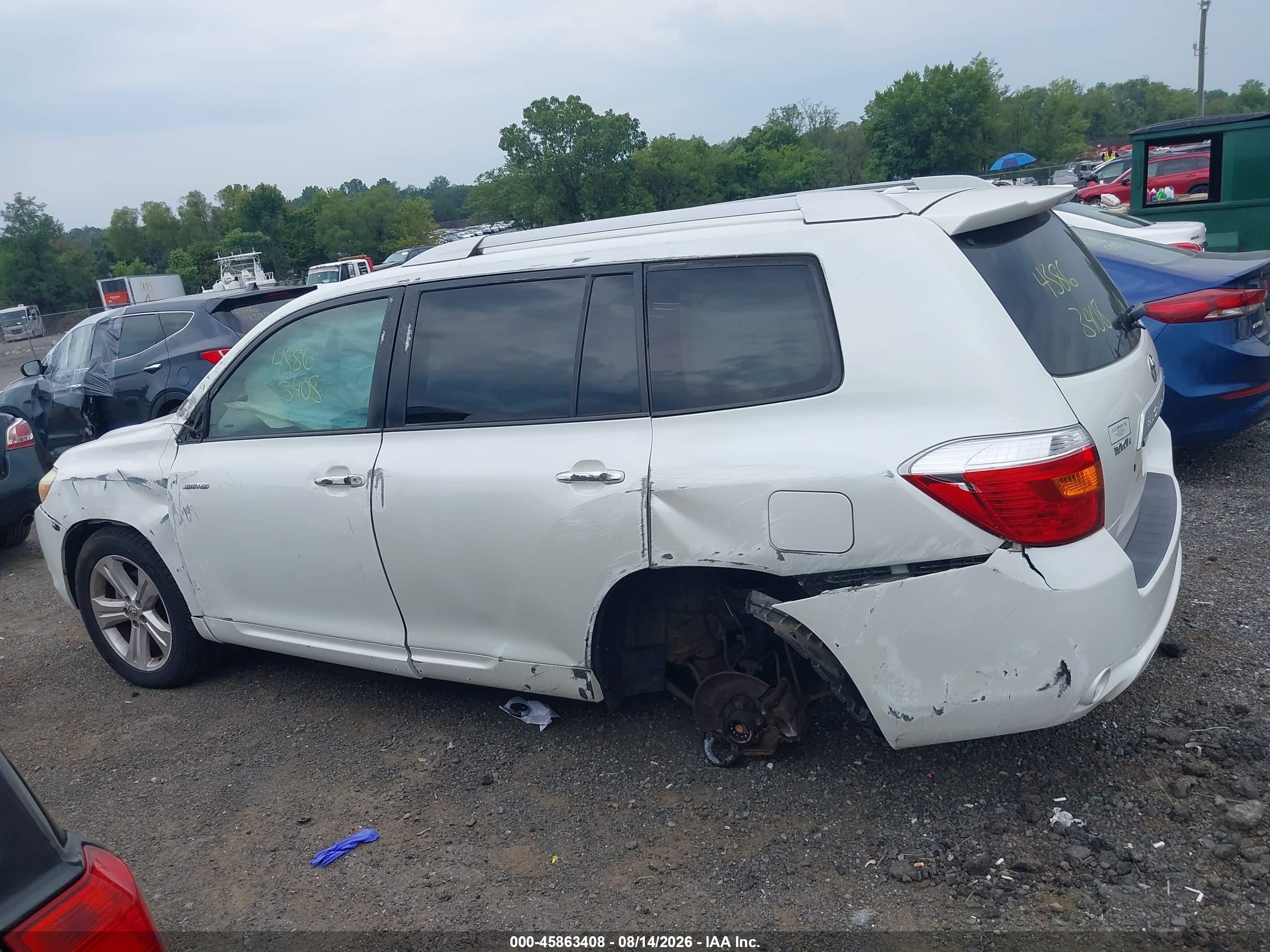 2009 Toyota Highlander Limited Белый vin: JTEES42A392120000