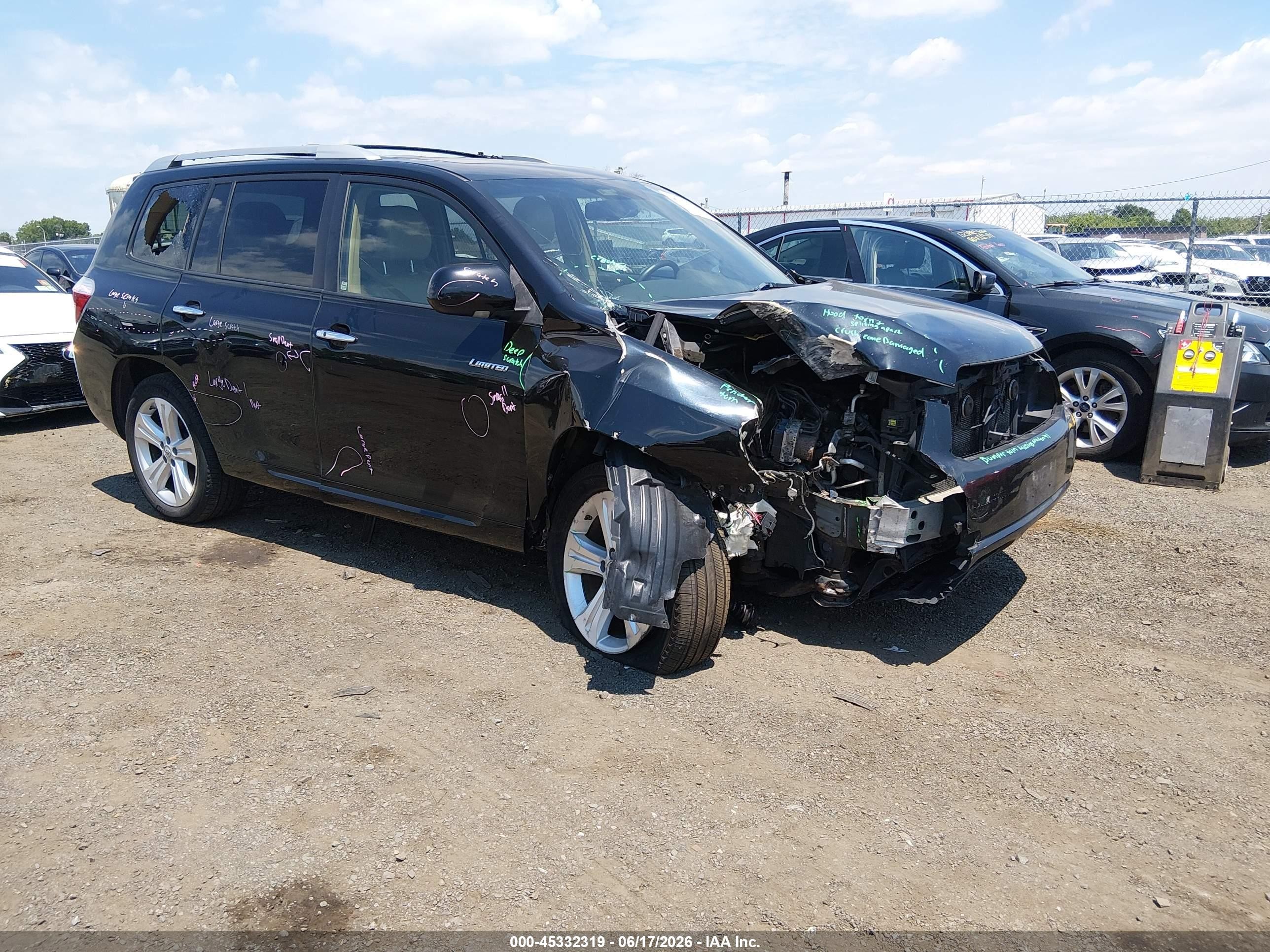 2008 Toyota Highlander Limited Черный vin: JTEES42A482002892