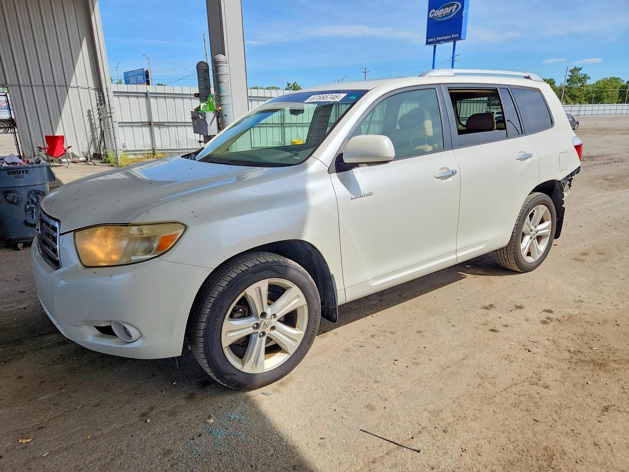 2008 Toyota Highlander Limited White vin: JTEES42A482030384