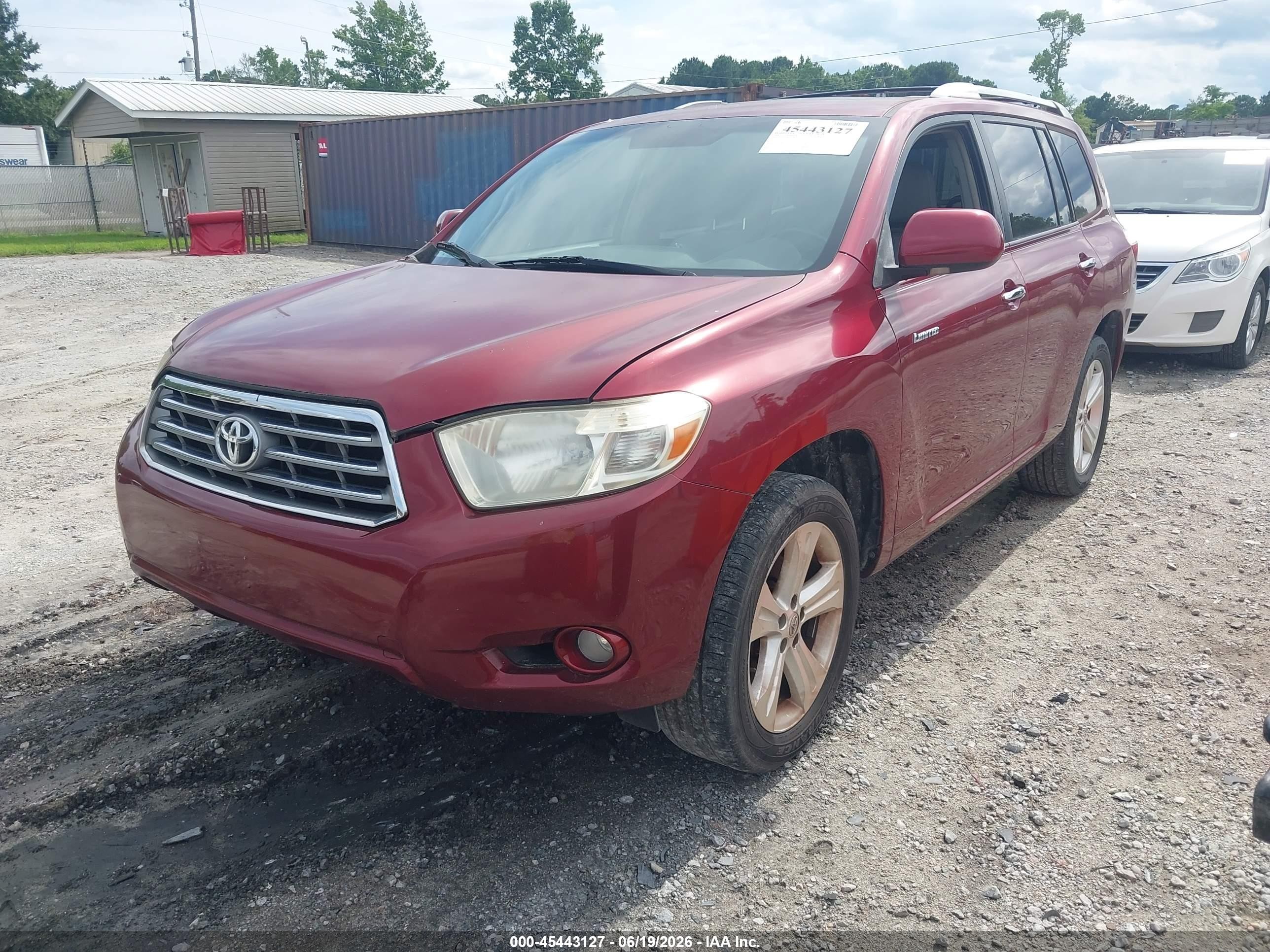 2008 Toyota Highlander Limited Burgundy vin: JTEES42A582031589