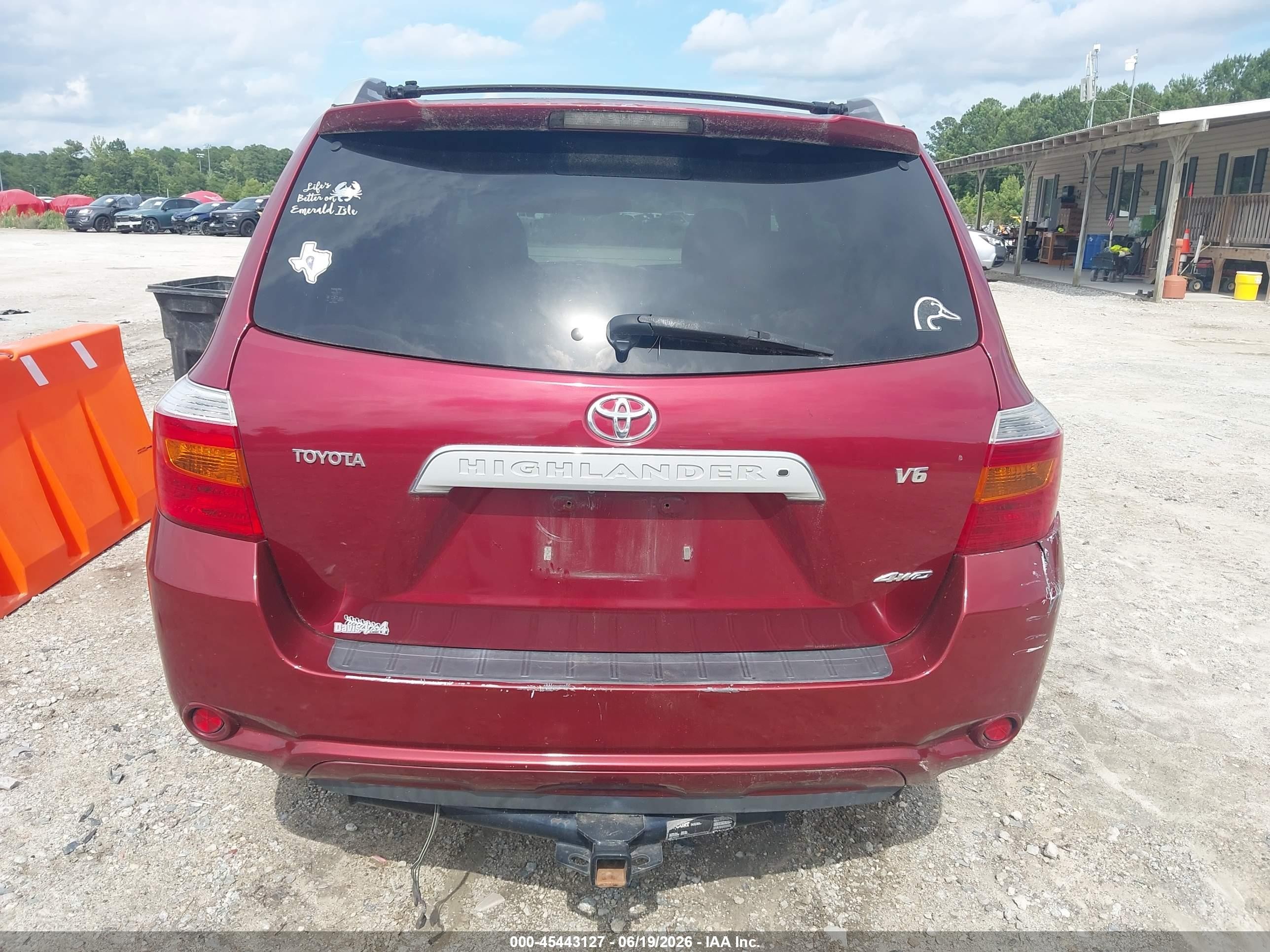 2008 Toyota Highlander Limited Burgundy vin: JTEES42A582031589