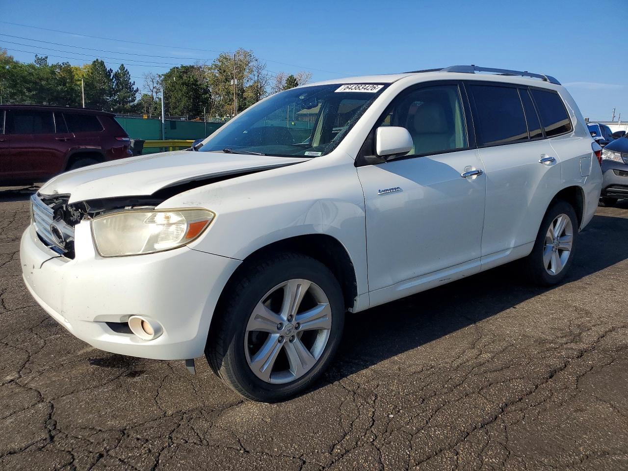 2008 Toyota Highlander Limited White vin: JTEES42A582061997
