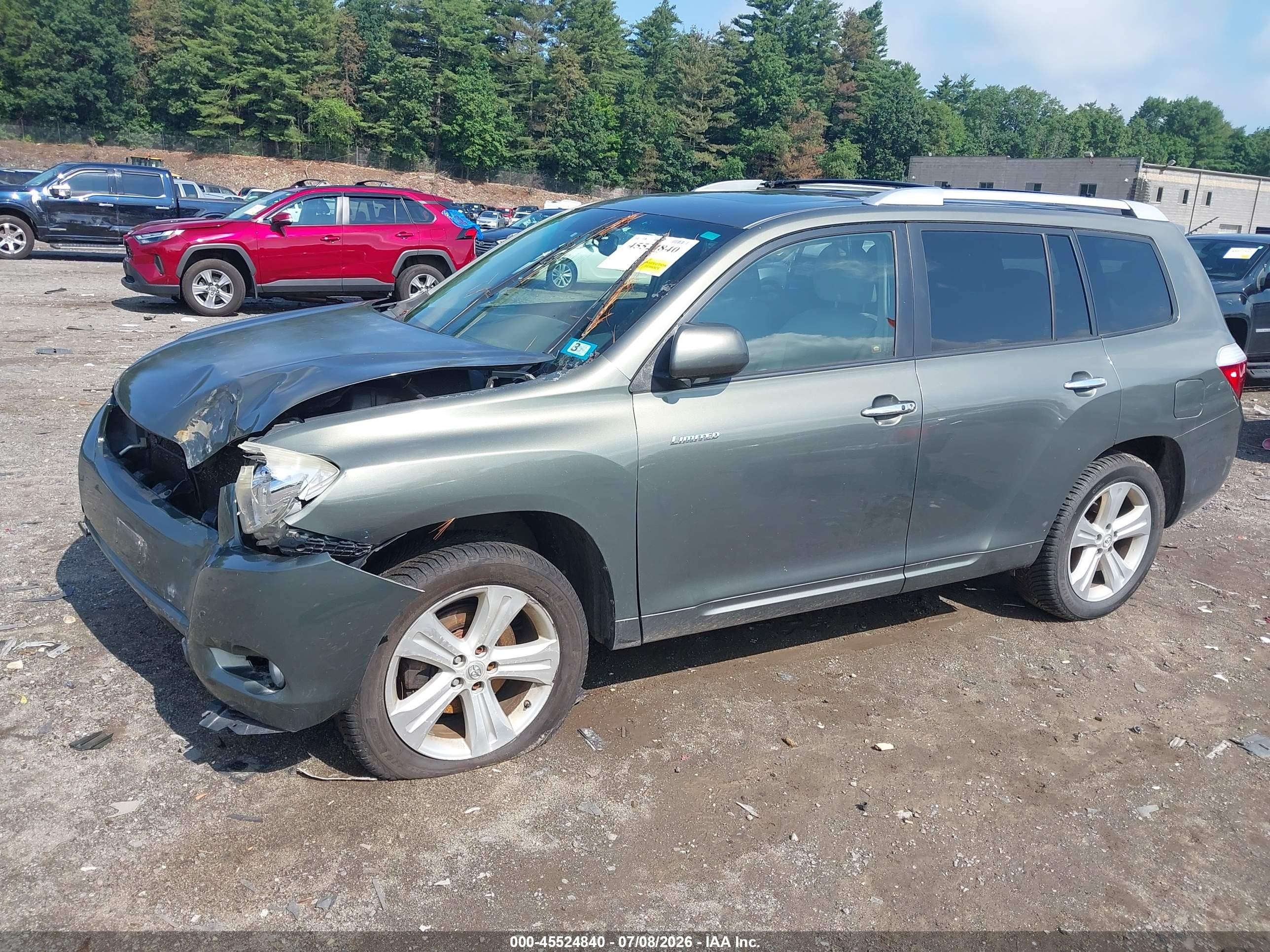 2008 Toyota Highlander Limited Green vin: JTEES42A582078962