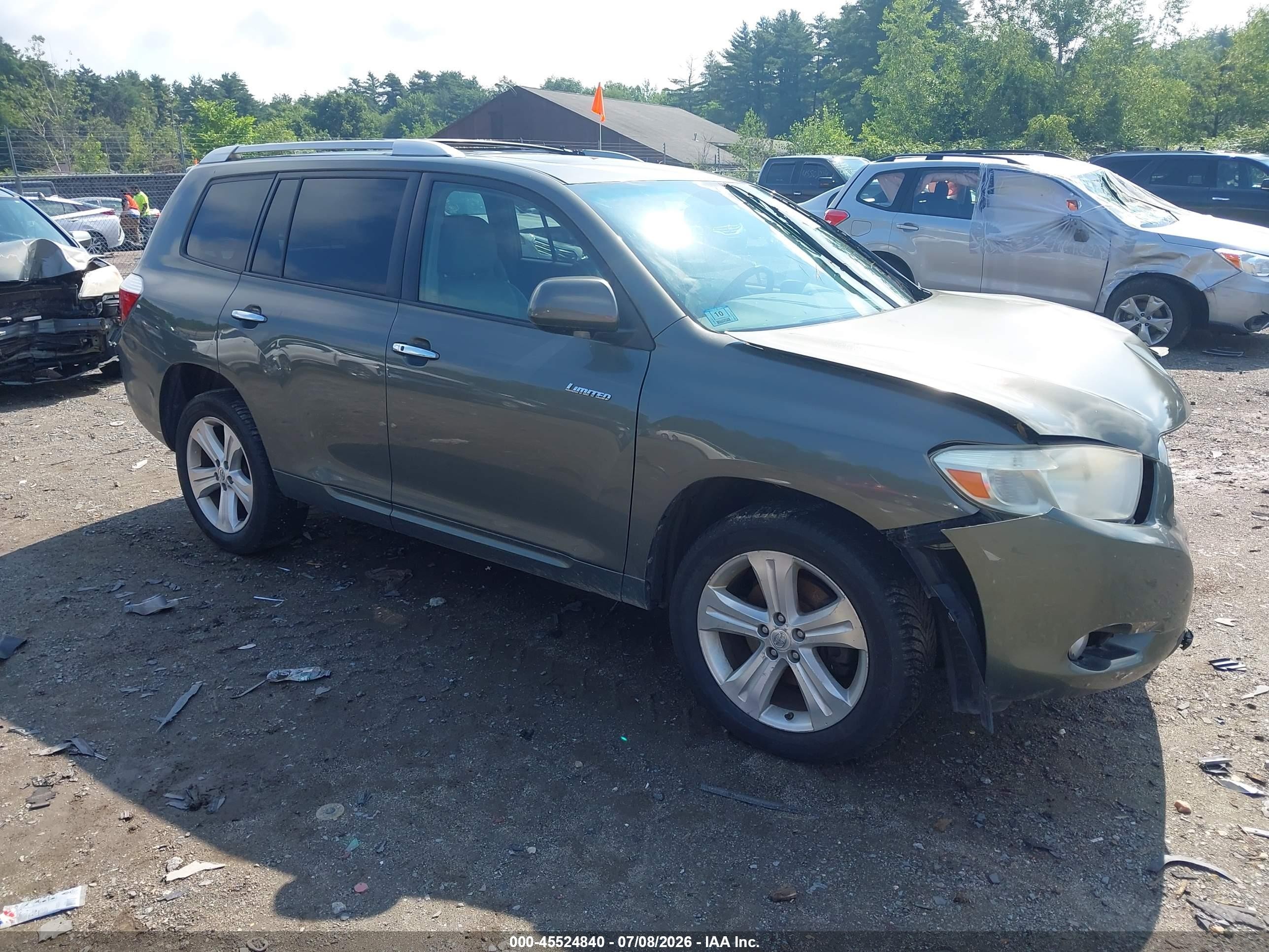 2008 Toyota Highlander Limited Green vin: JTEES42A582078962