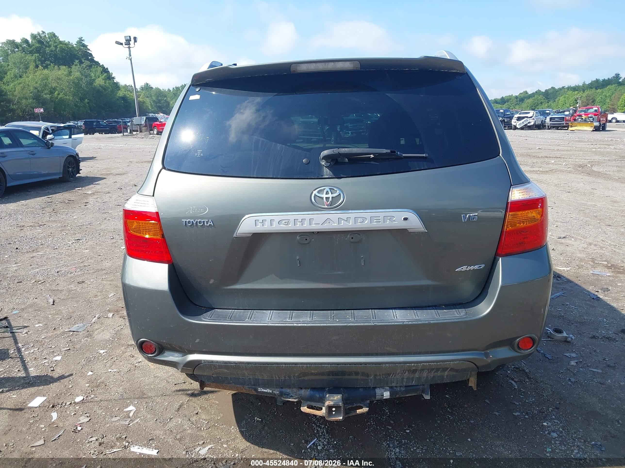 2008 Toyota Highlander Limited Green vin: JTEES42A582078962