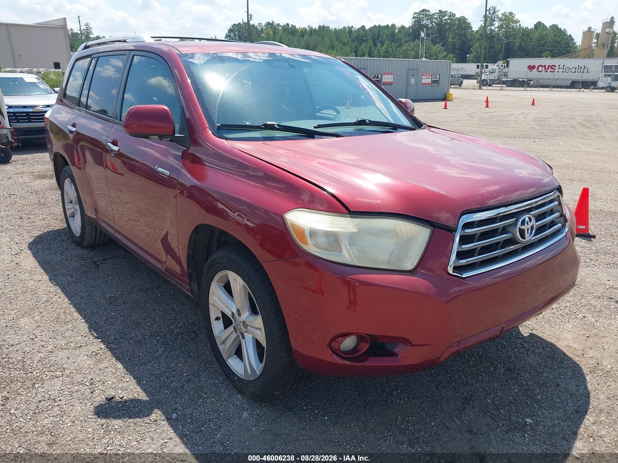 2008 Toyota Highlander Limited Maroon vin: JTEES42A682005146