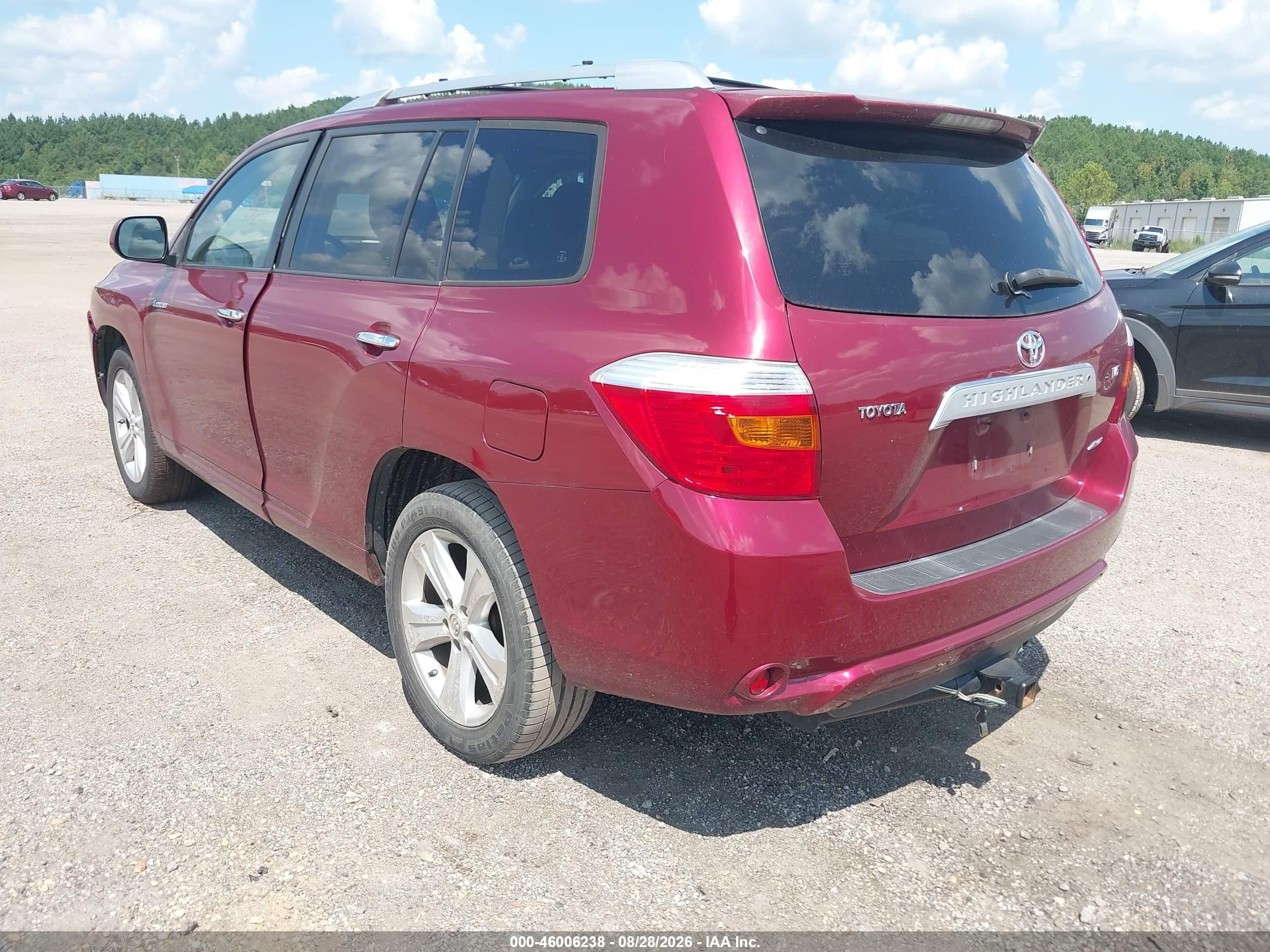 2008 Toyota Highlander Limited Maroon vin: JTEES42A682005146