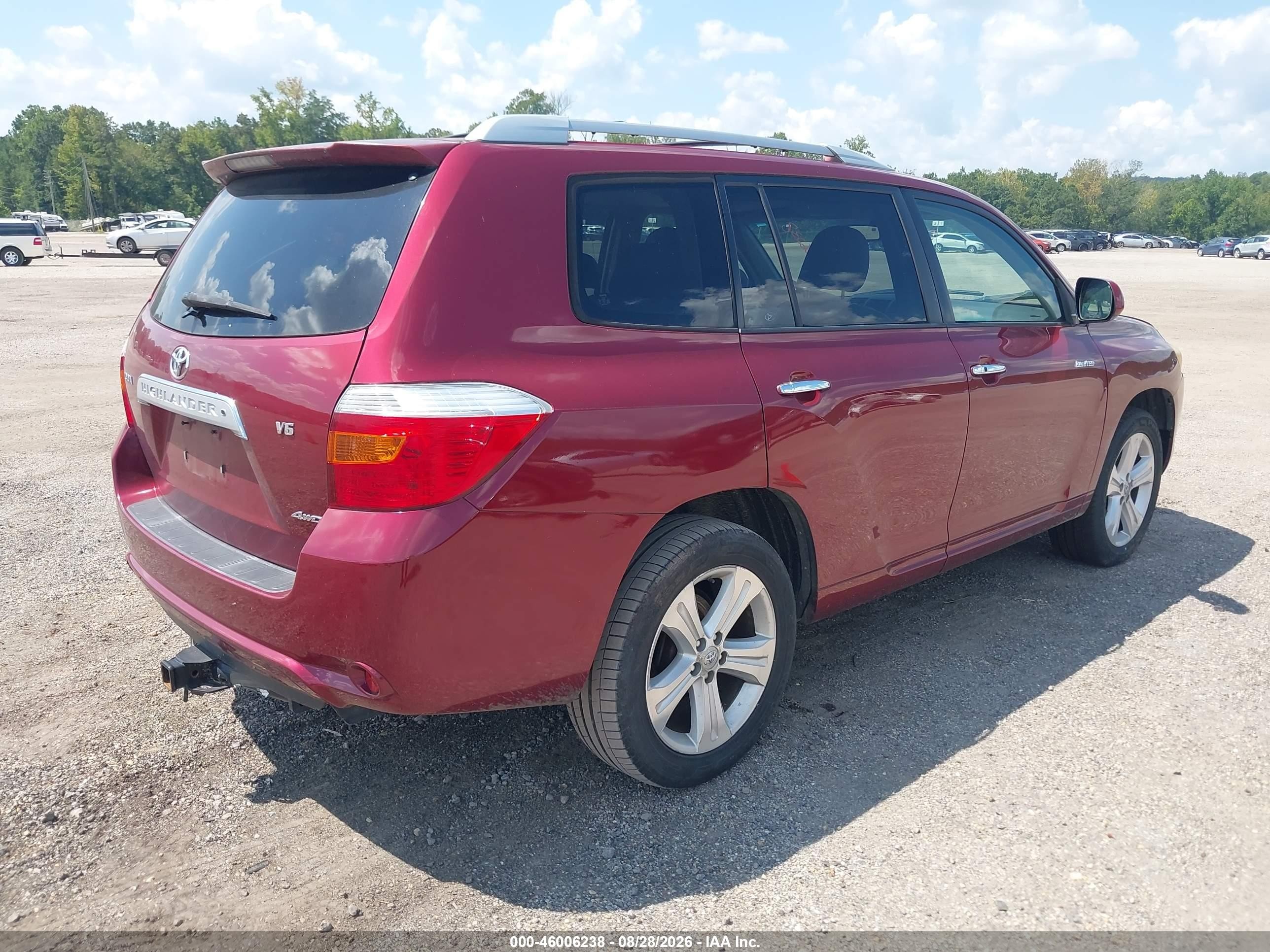 2008 Toyota Highlander Limited Maroon vin: JTEES42A682005146