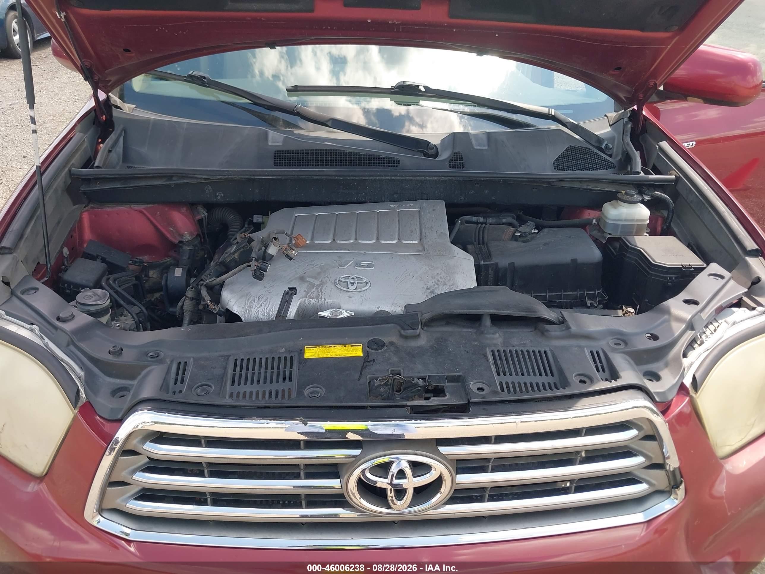 2008 Toyota Highlander Limited Maroon vin: JTEES42A682005146