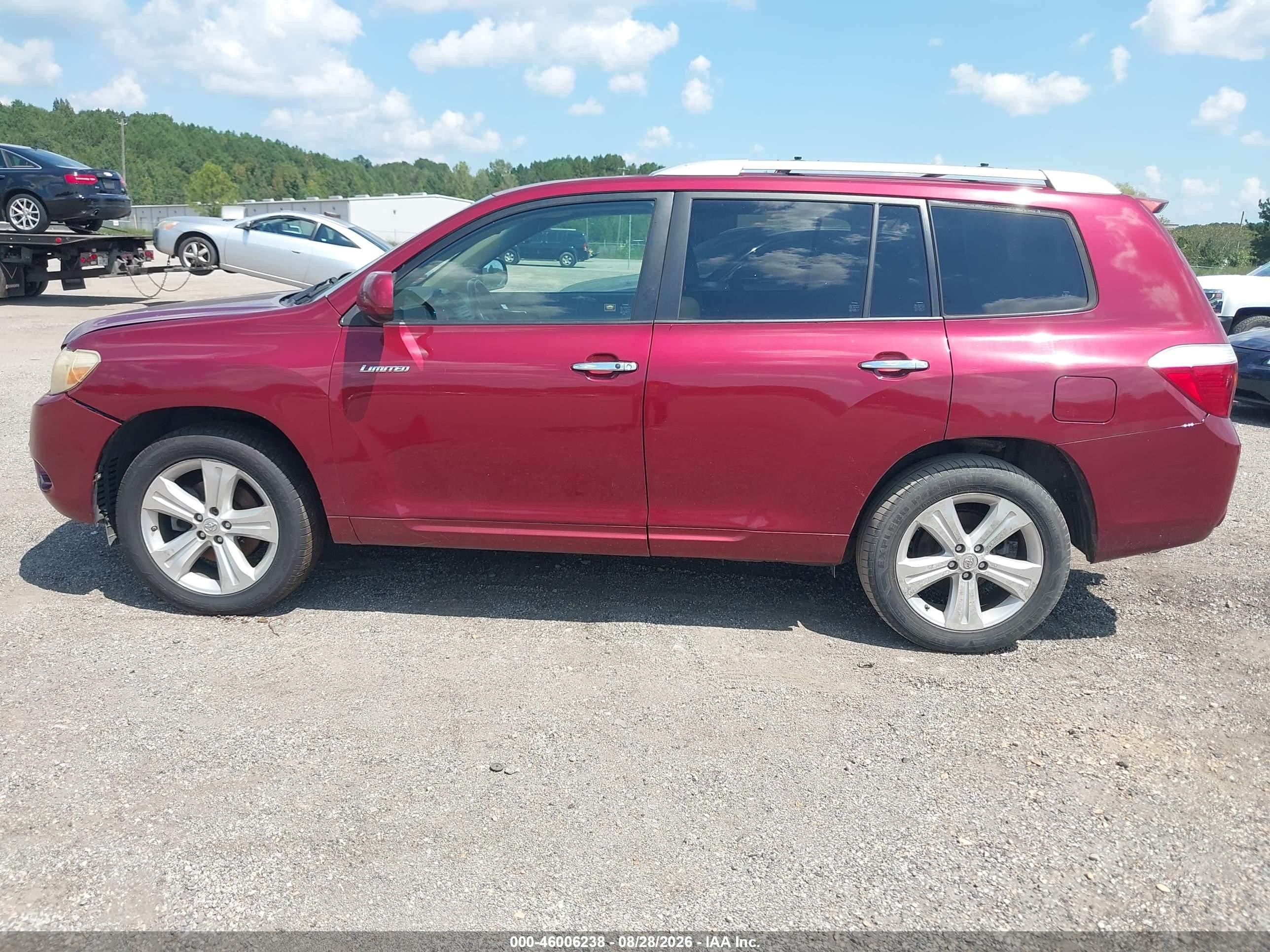 2008 Toyota Highlander Limited Maroon vin: JTEES42A682005146