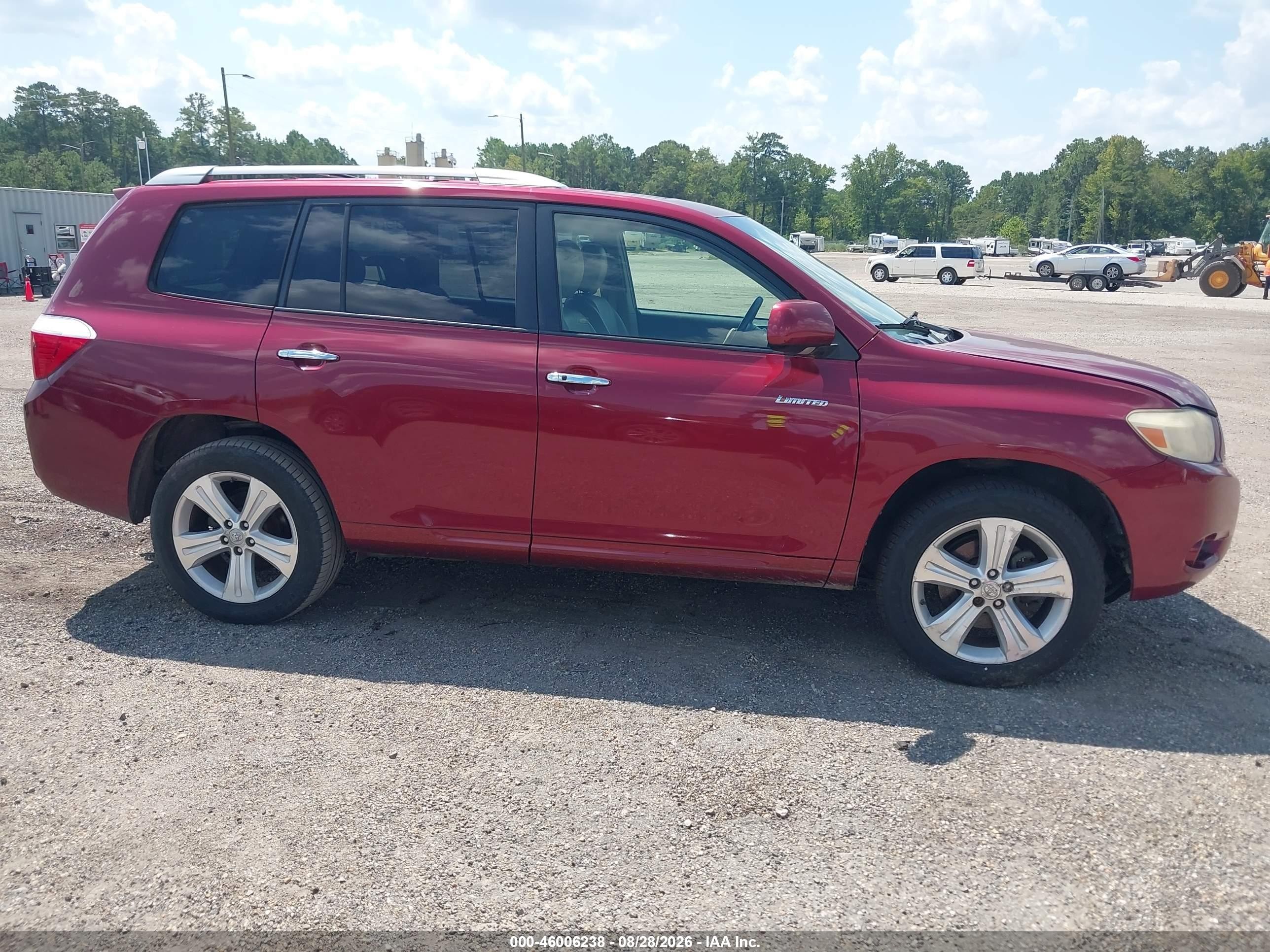 2008 Toyota Highlander Limited Maroon vin: JTEES42A682005146