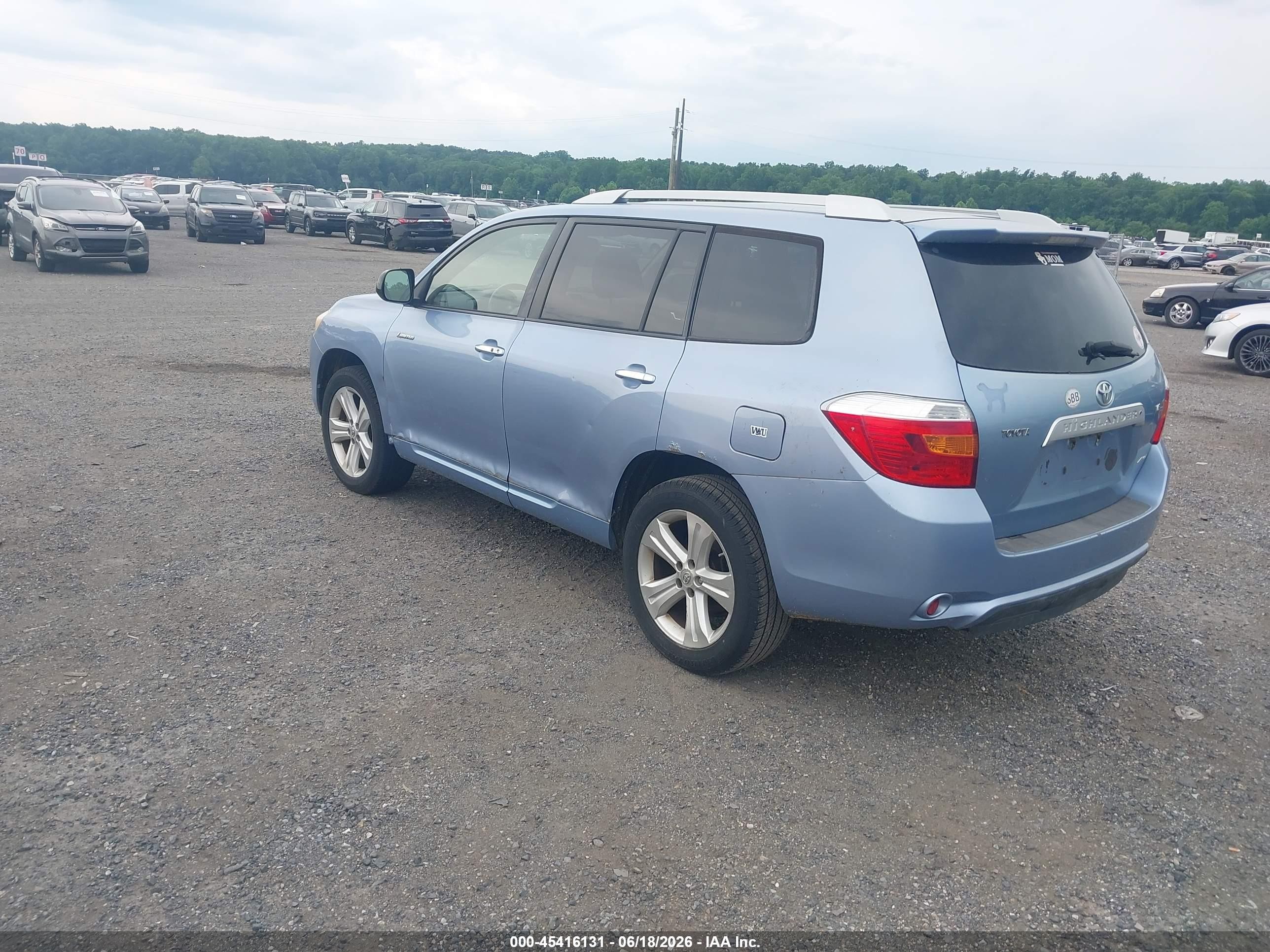2008 Toyota Highlander Limited Синий vin: JTEES42A682070689