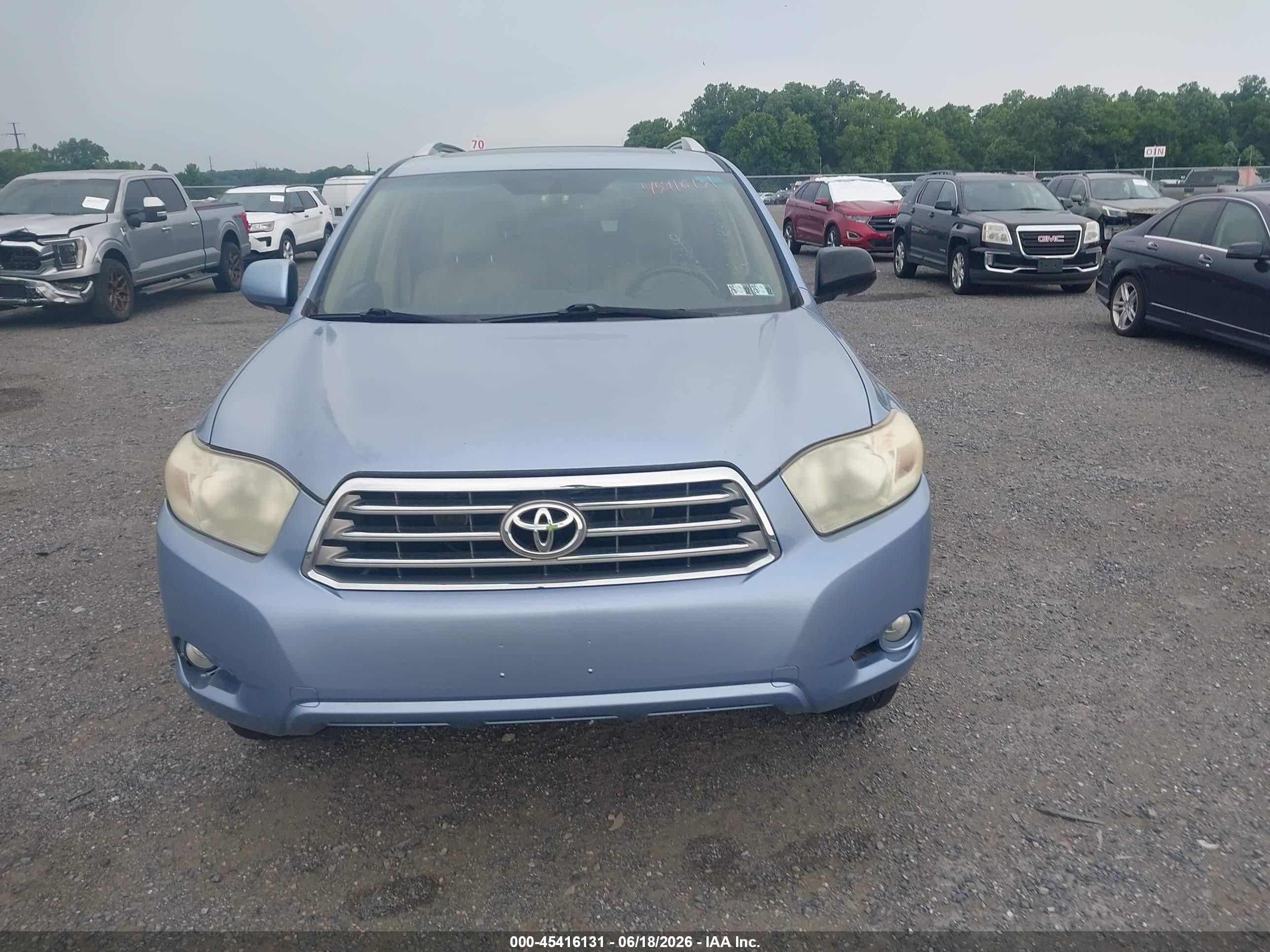2008 Toyota Highlander Limited Синий vin: JTEES42A682070689