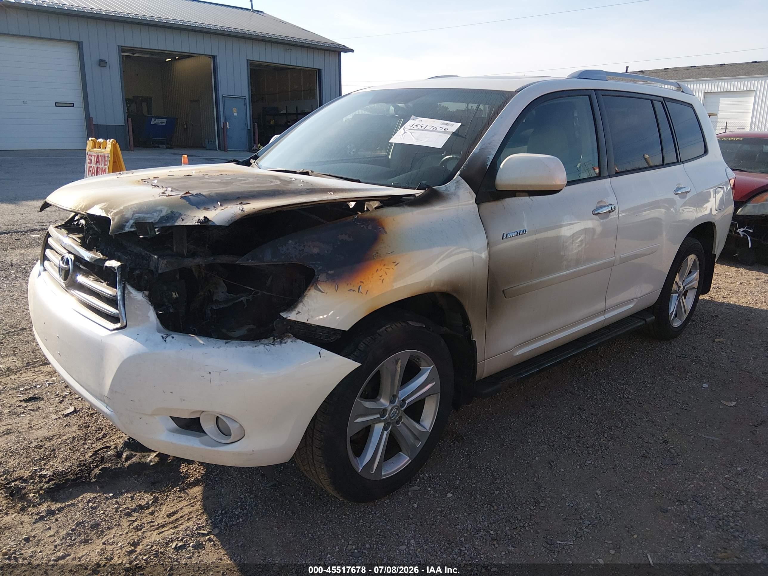 2008 Toyota Highlander Limited White vin: JTEES42A882082004
