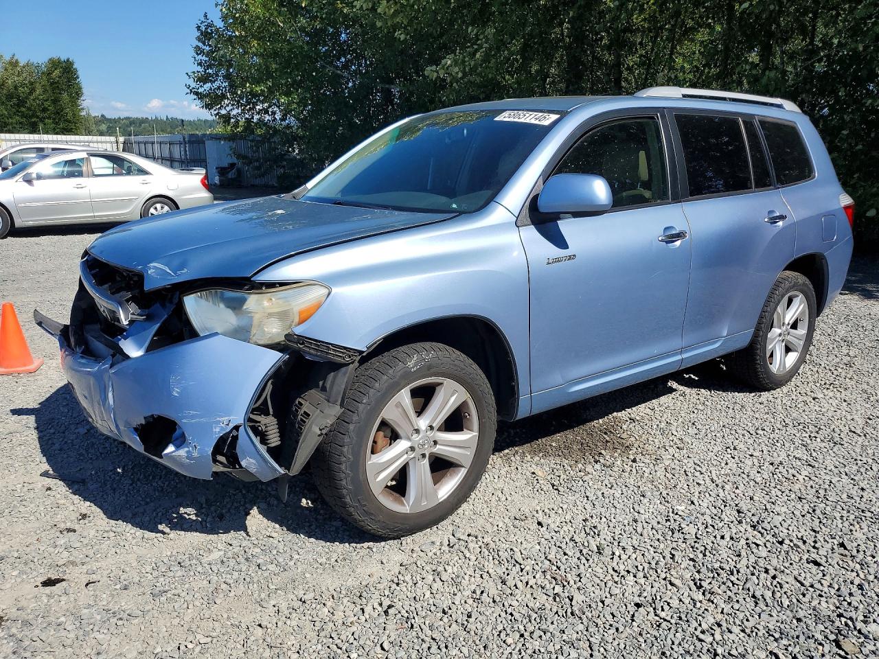 2008 Toyota Highlander Limited Blue vin: JTEES42A882100775