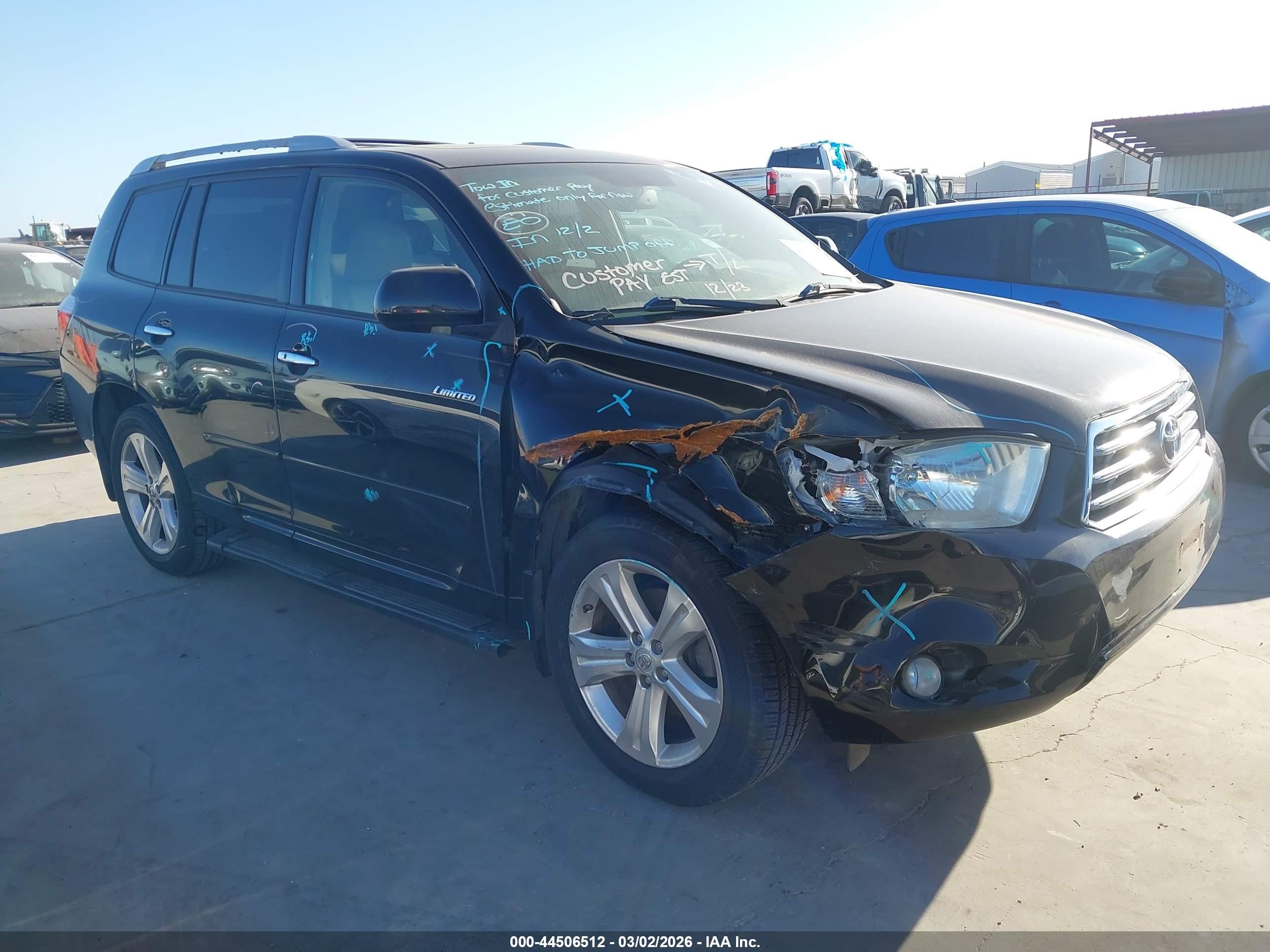 2008 Toyota Highlander Limited Черный vin: JTEES42A982024855