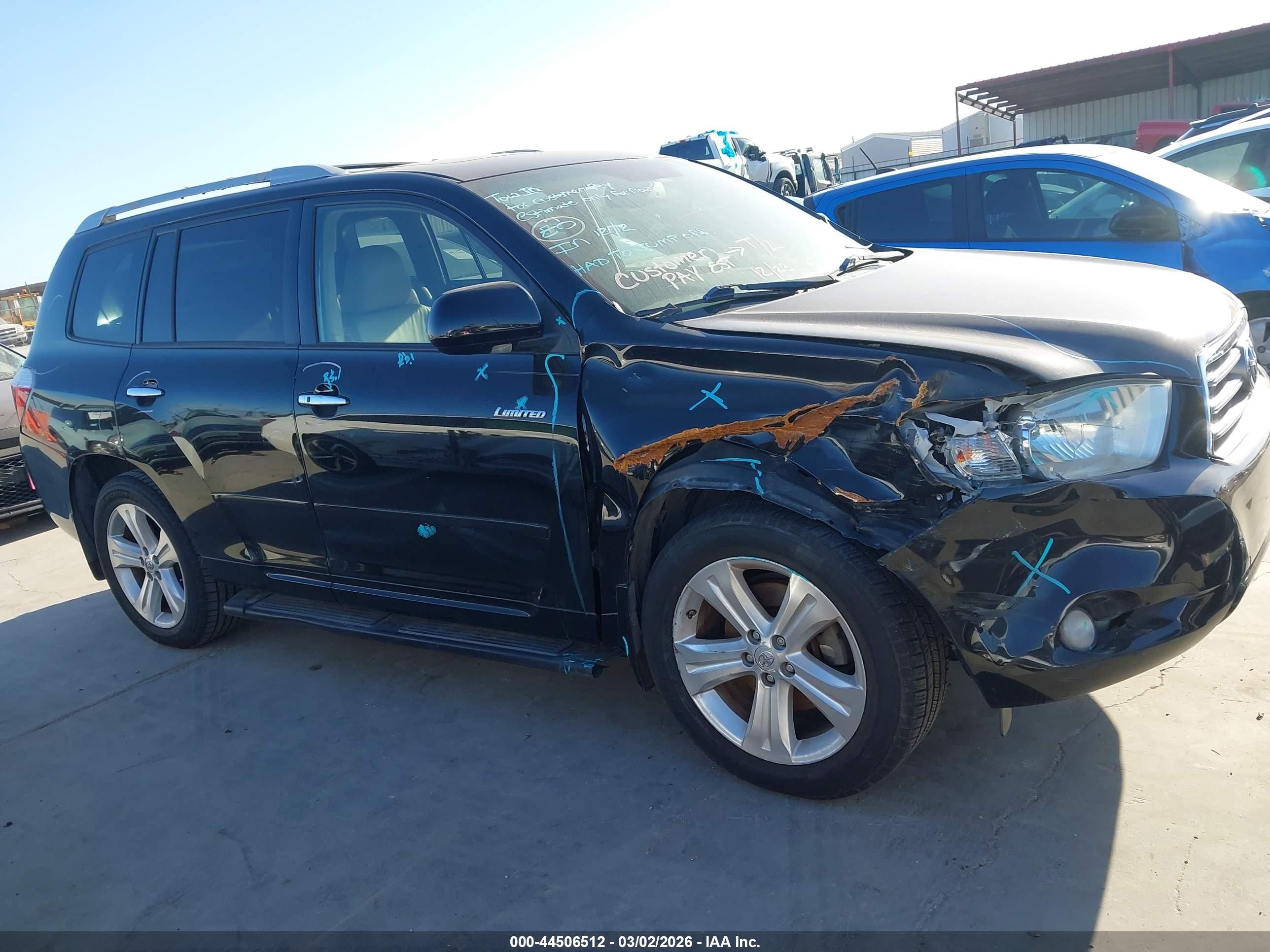 2008 Toyota Highlander Limited Черный vin: JTEES42A982024855
