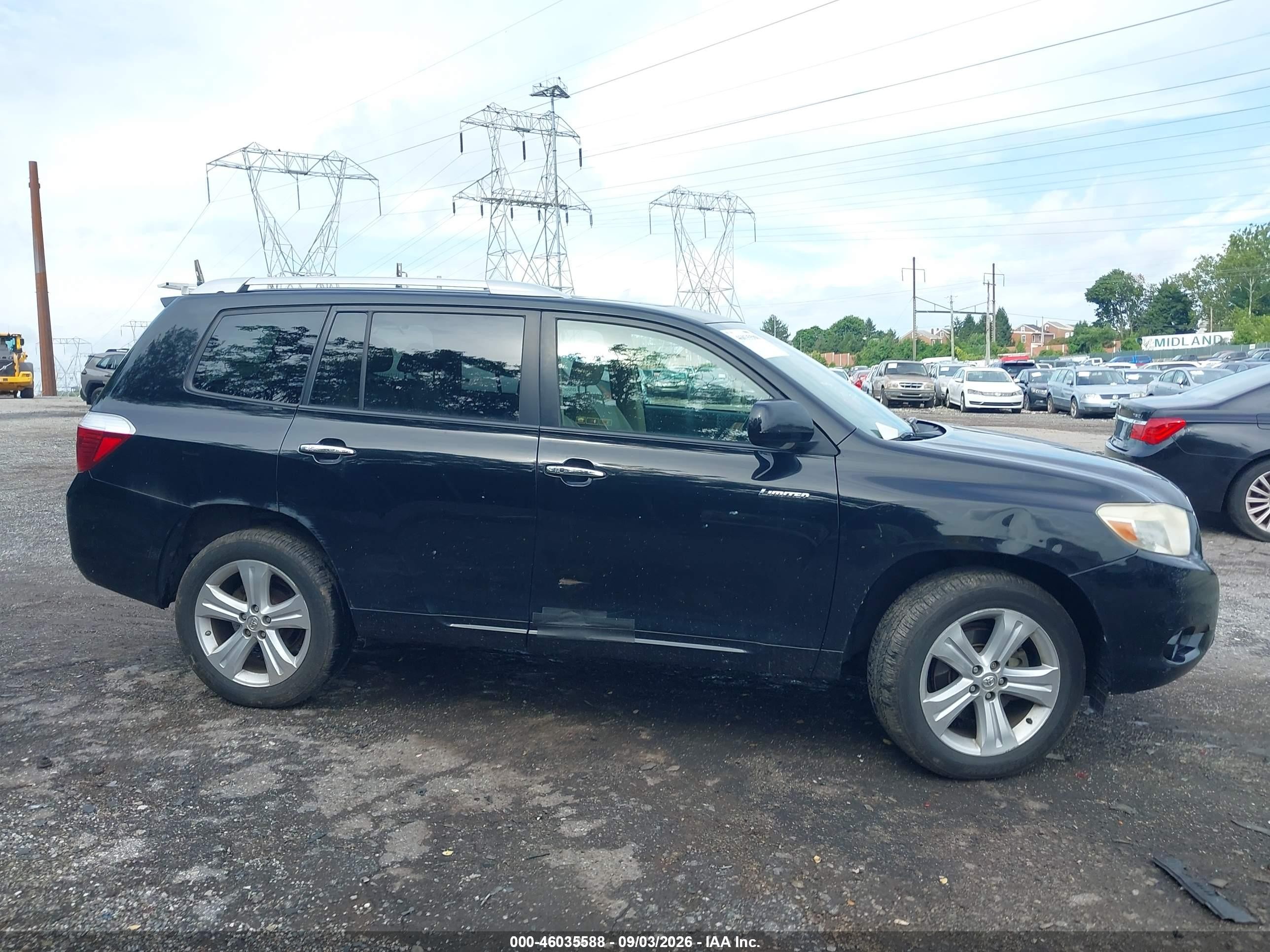 2008 Toyota Highlander Limited Черный vin: JTEES42A982034236