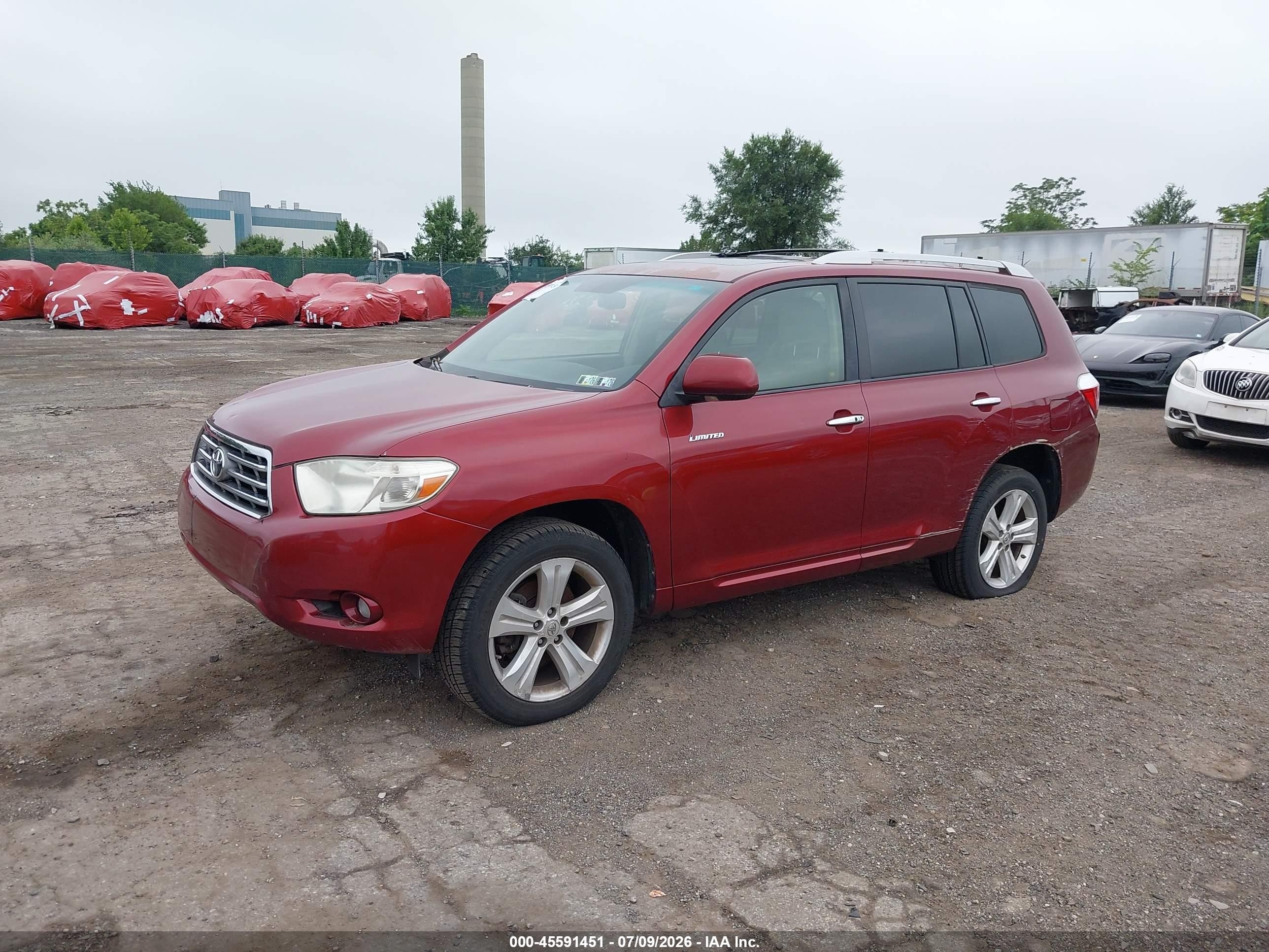 2008 Toyota Highlander Limited Красный vin: JTEES42A982040344