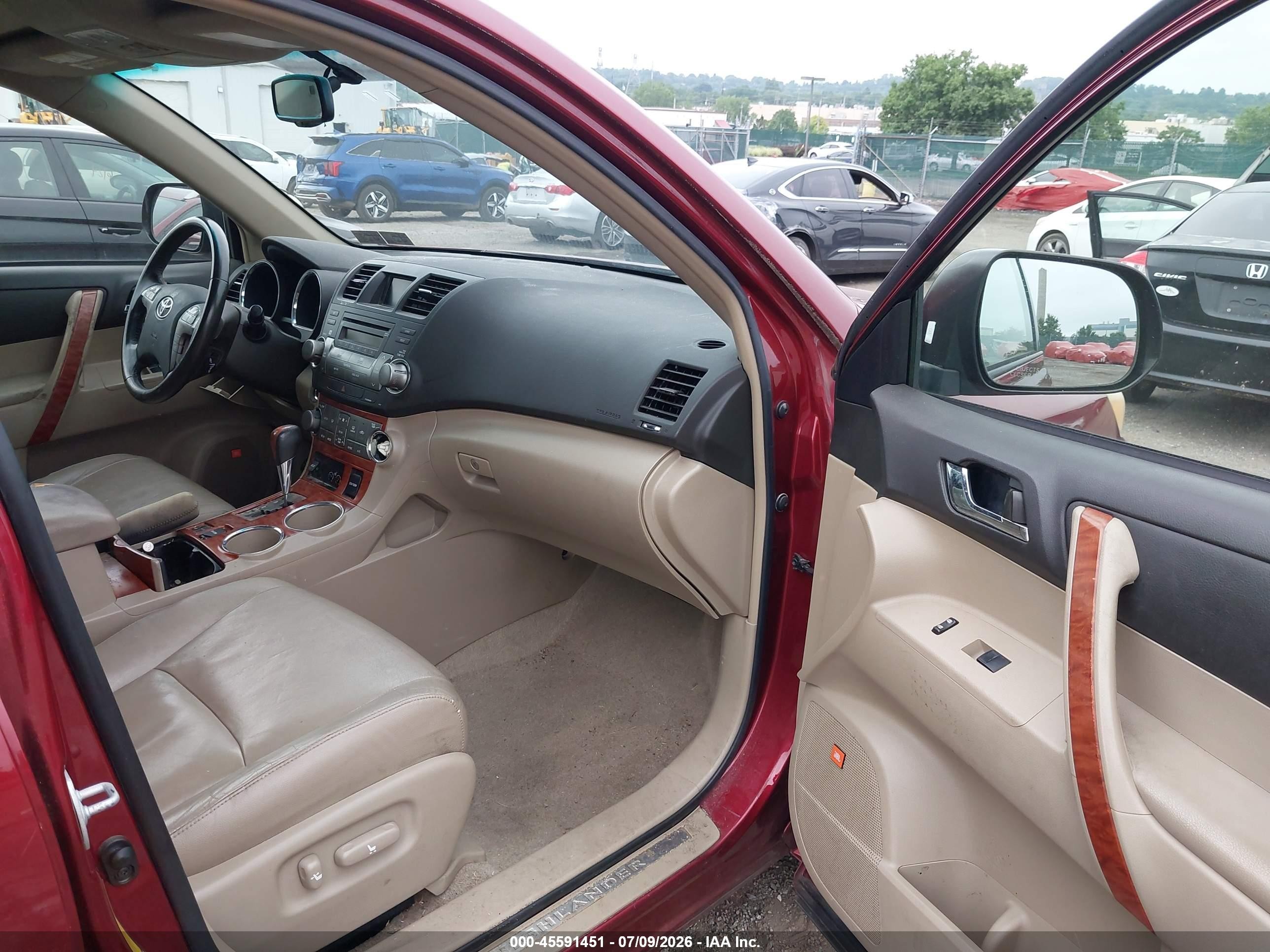 2008 Toyota Highlander Limited Красный vin: JTEES42A982040344