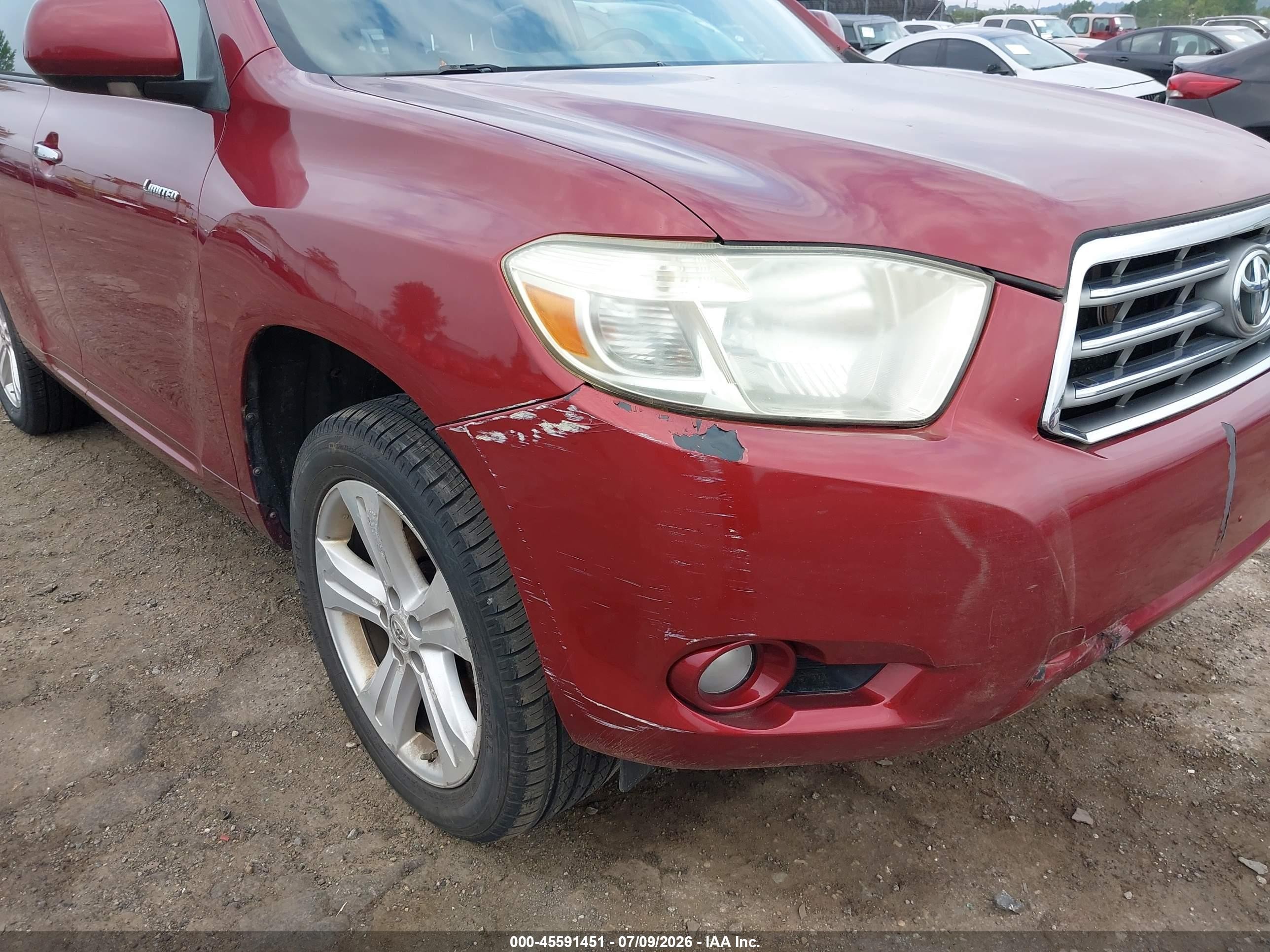 2008 Toyota Highlander Limited Красный vin: JTEES42A982040344