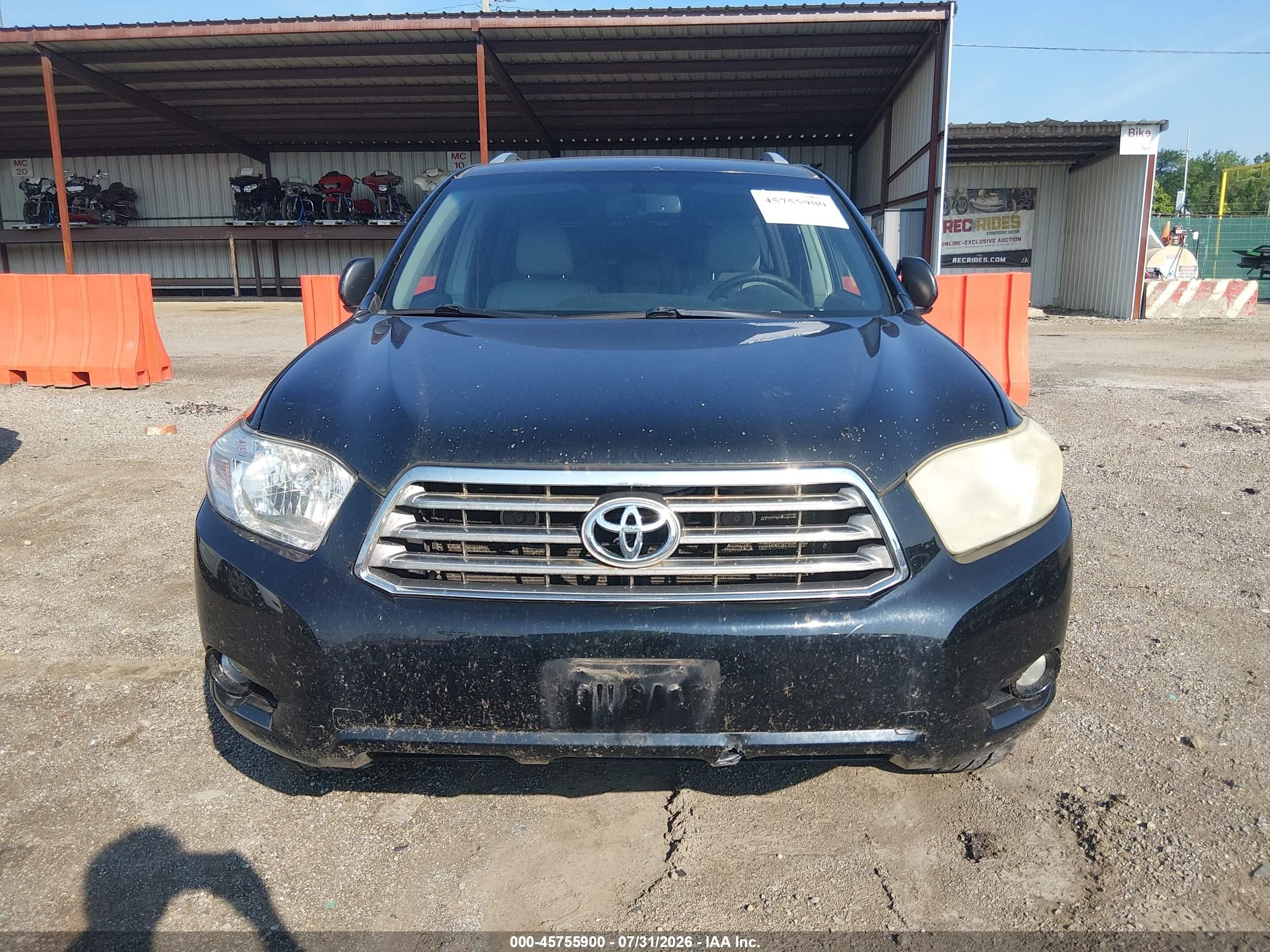 2008 Toyota Highlander Limited Black vin: JTEES42A982072632