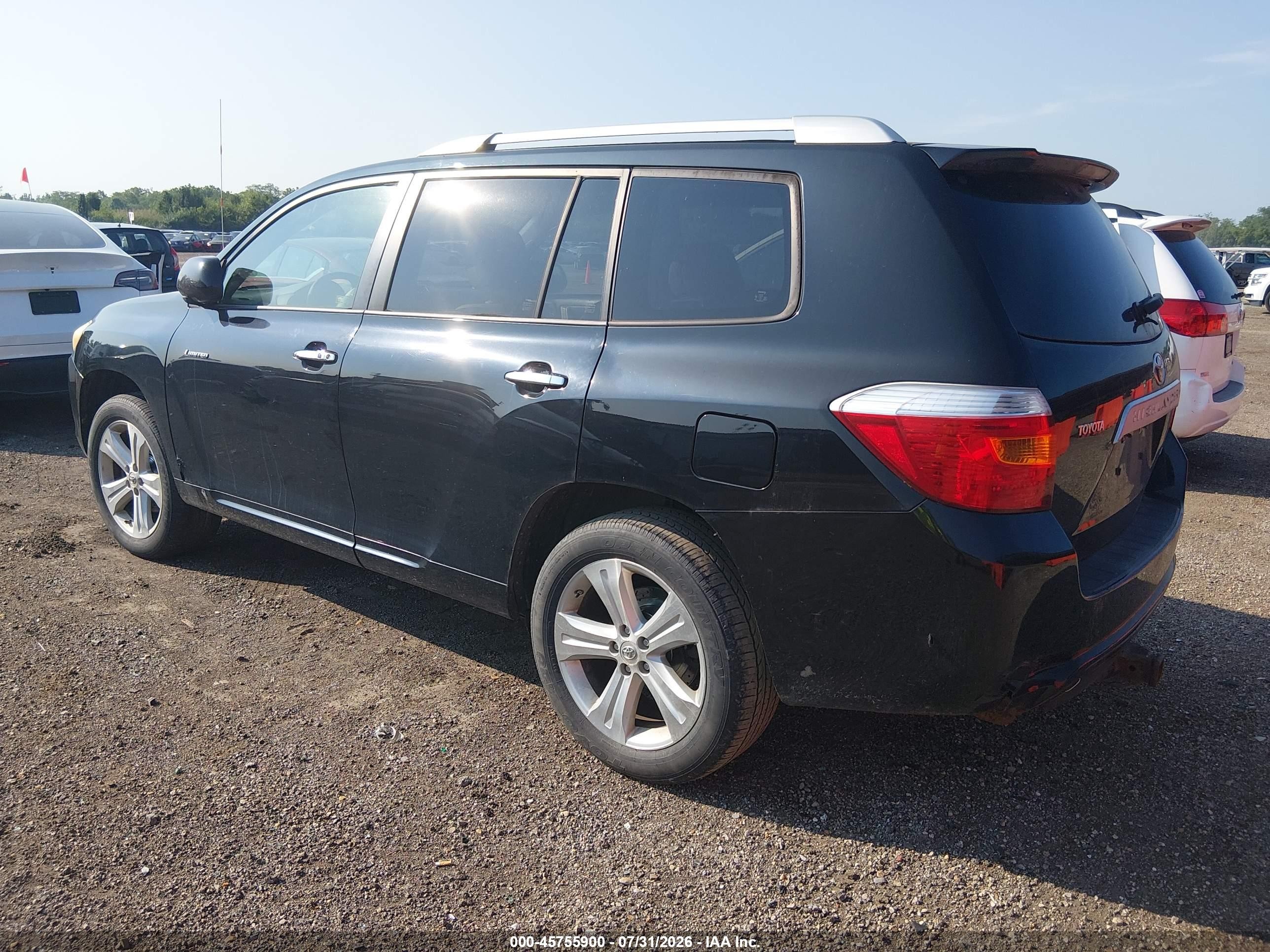 2008 Toyota Highlander Limited Black vin: JTEES42A982072632