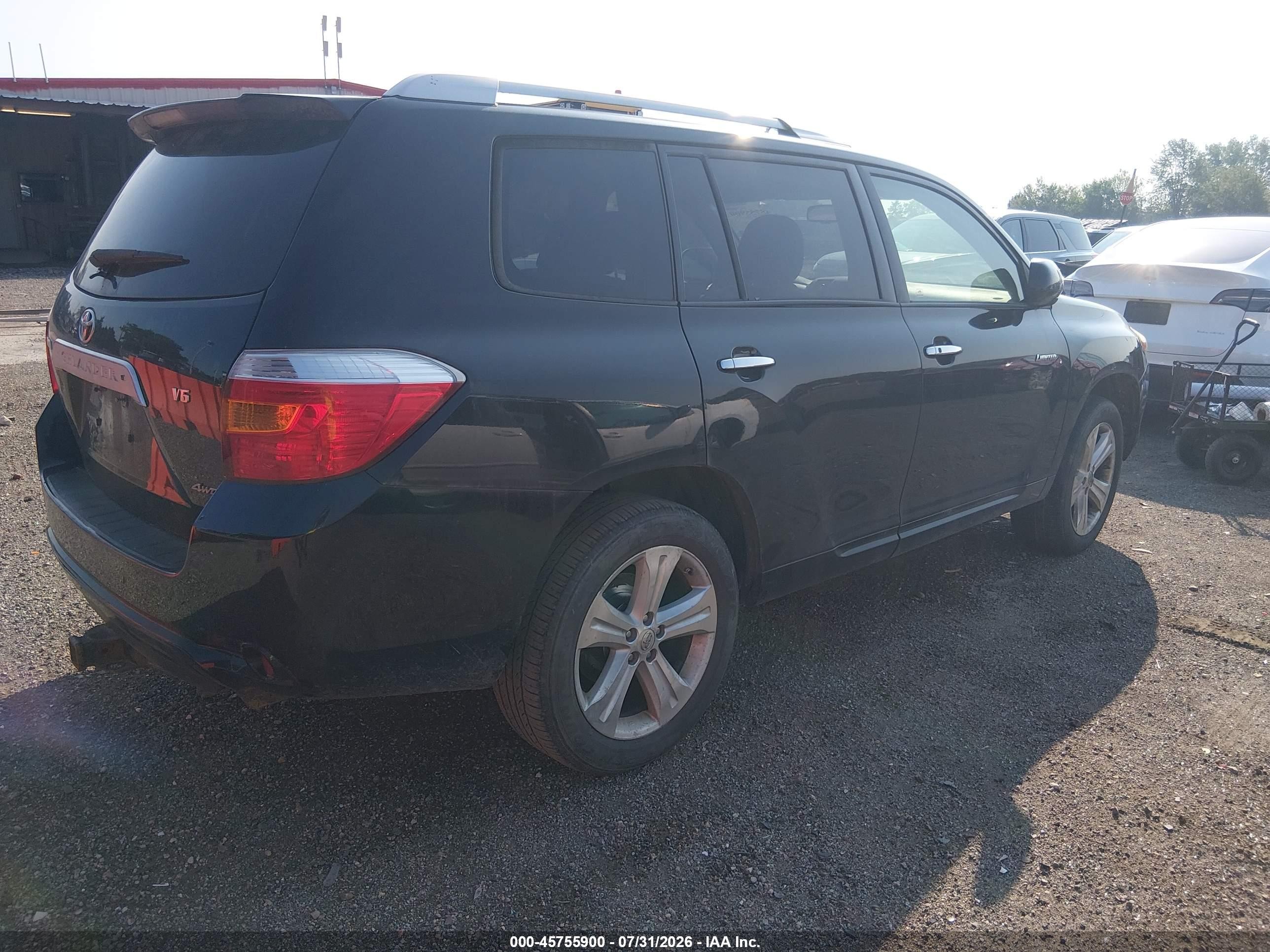 2008 Toyota Highlander Limited Black vin: JTEES42A982072632