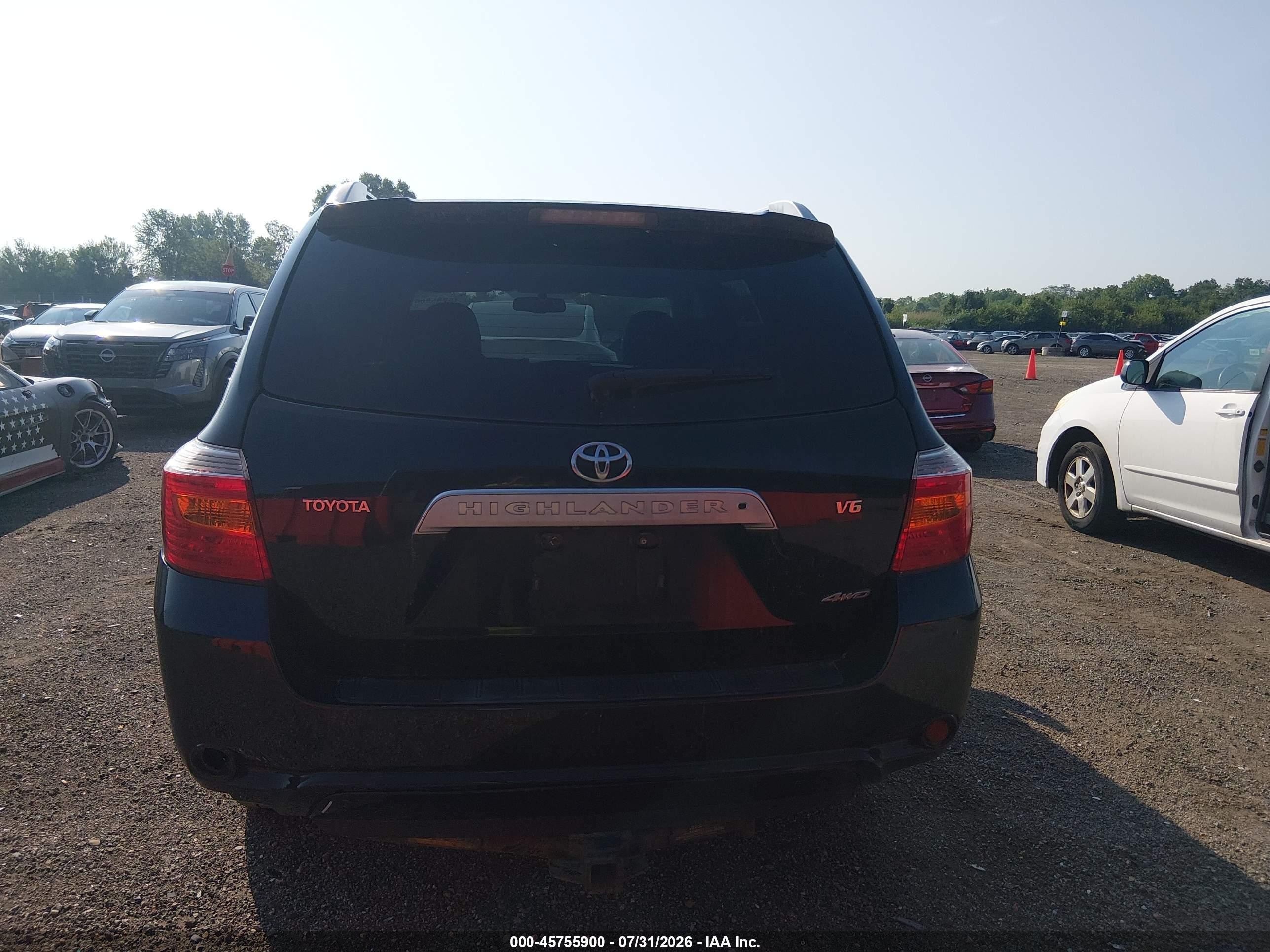 2008 Toyota Highlander Limited Black vin: JTEES42A982072632