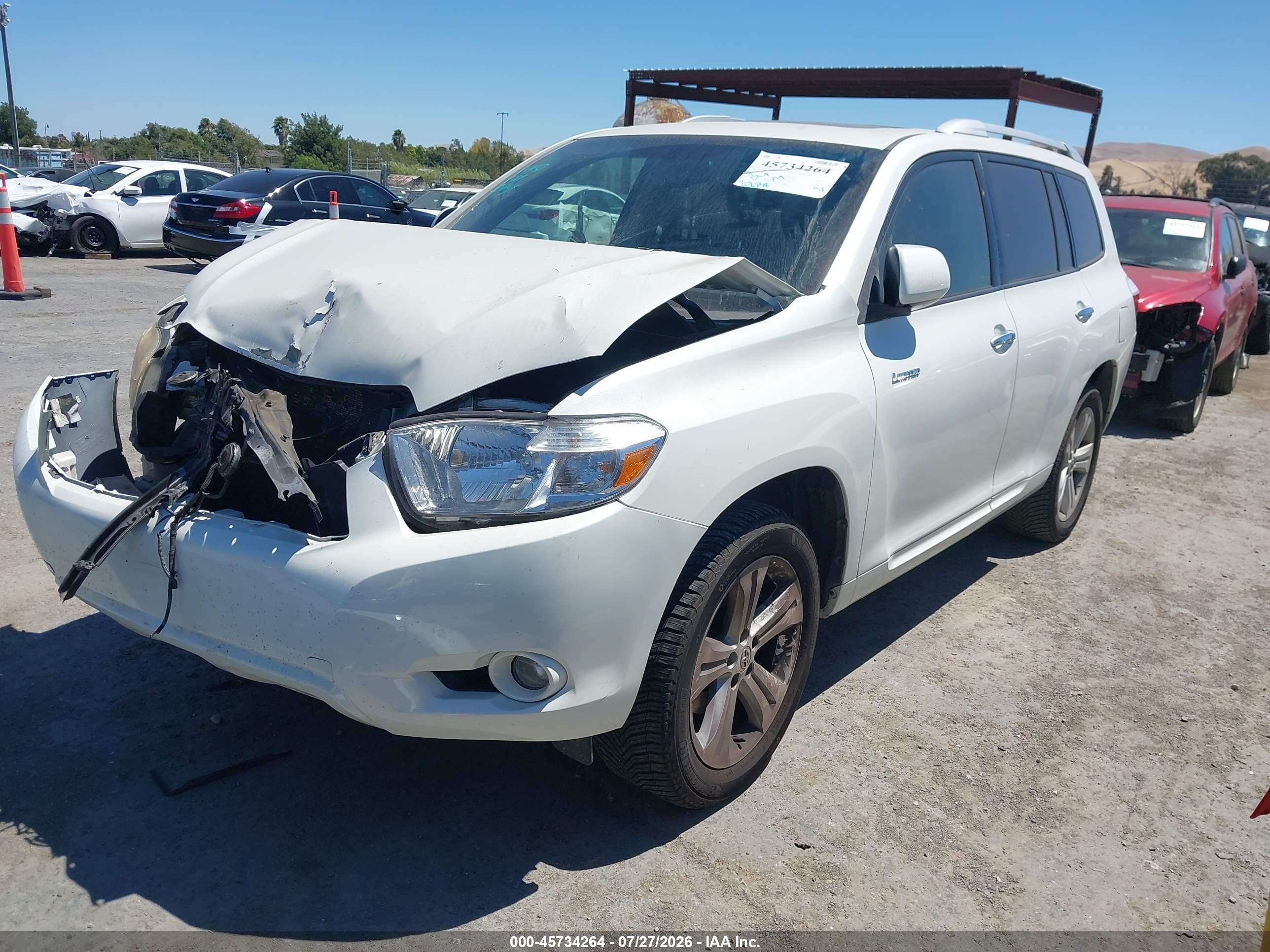 2009 Toyota Highlander Limited White vin: JTEES42A992149923
