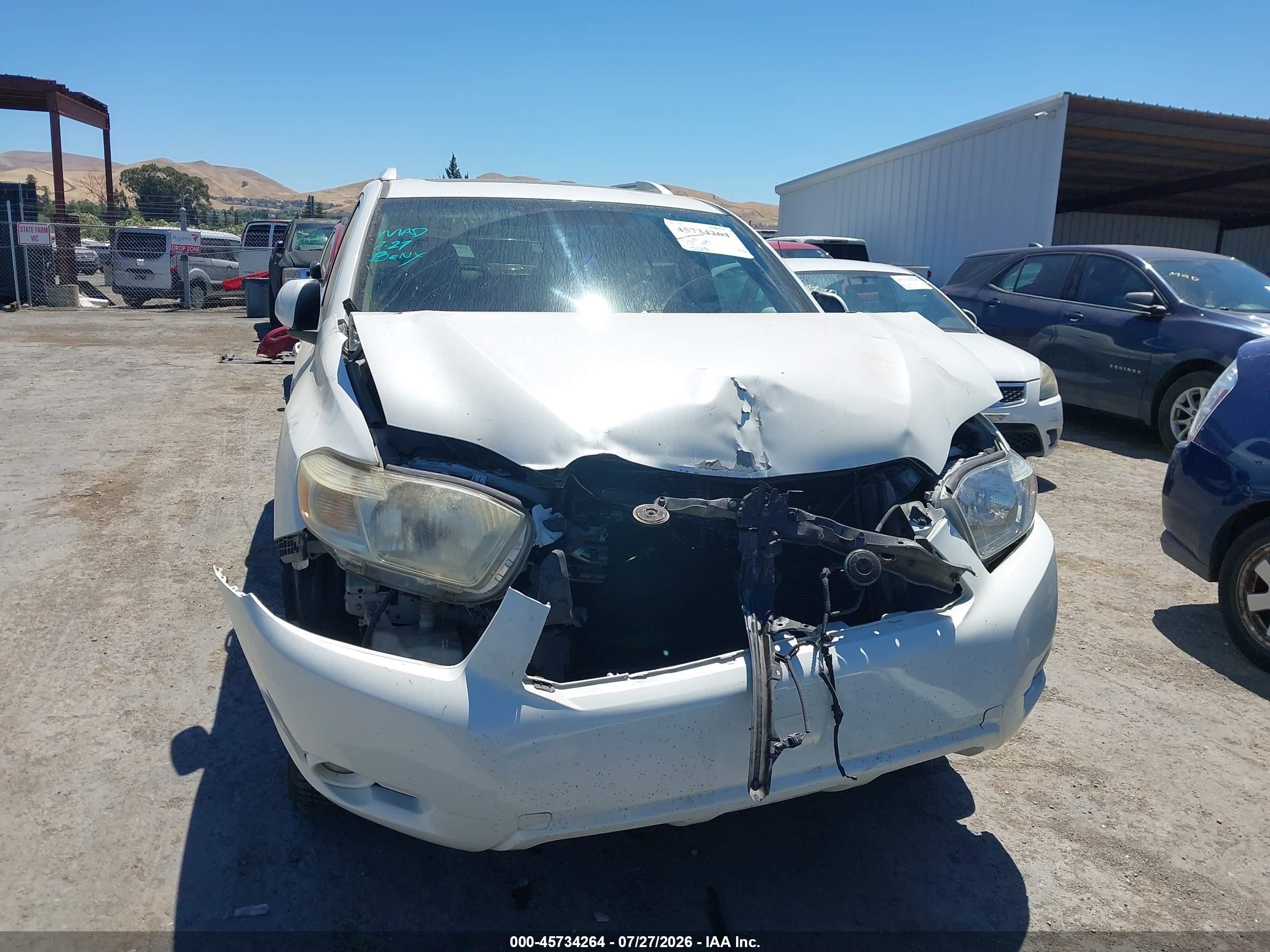 2009 Toyota Highlander Limited White vin: JTEES42A992149923