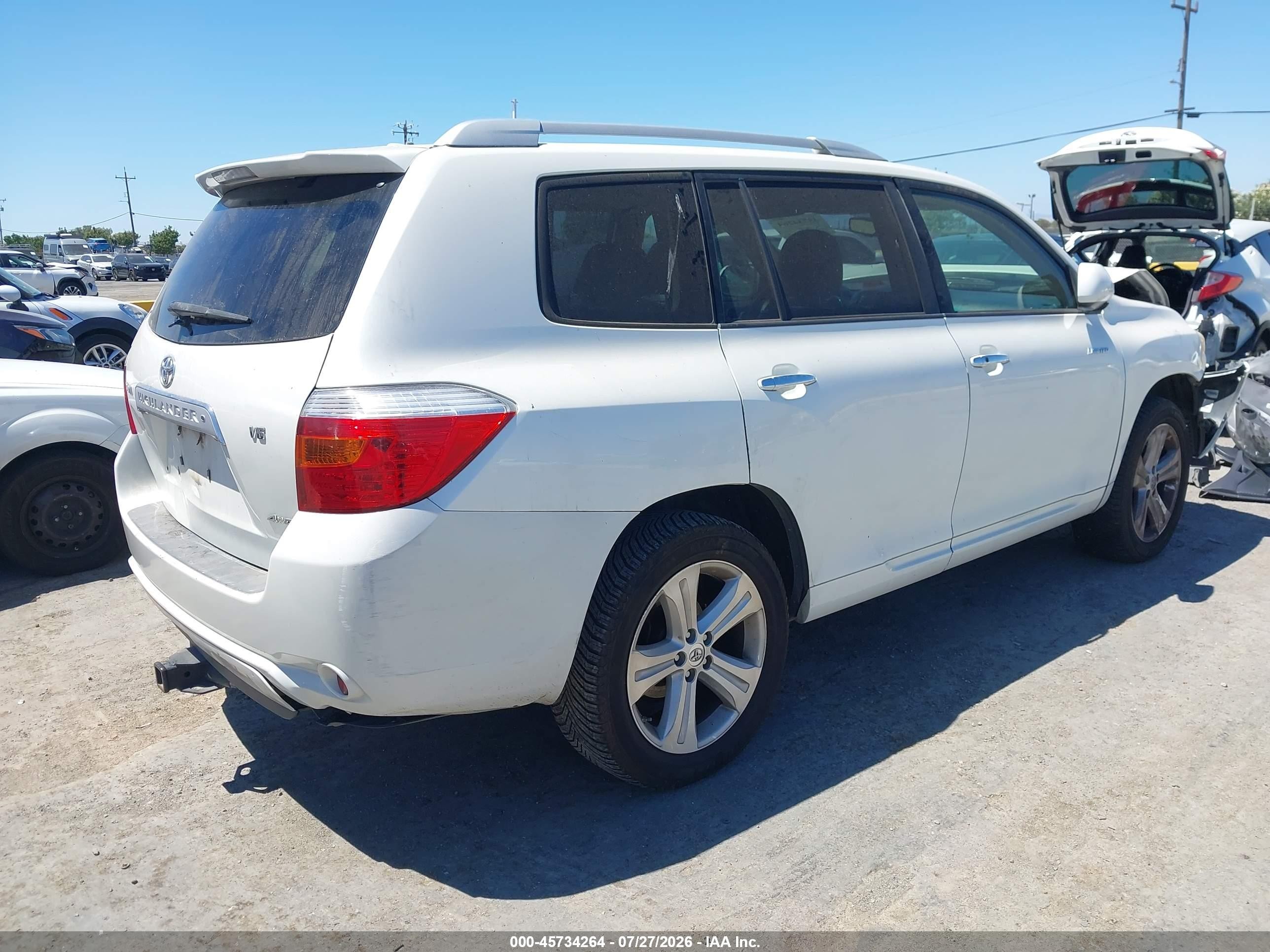 2009 Toyota Highlander Limited White vin: JTEES42A992149923