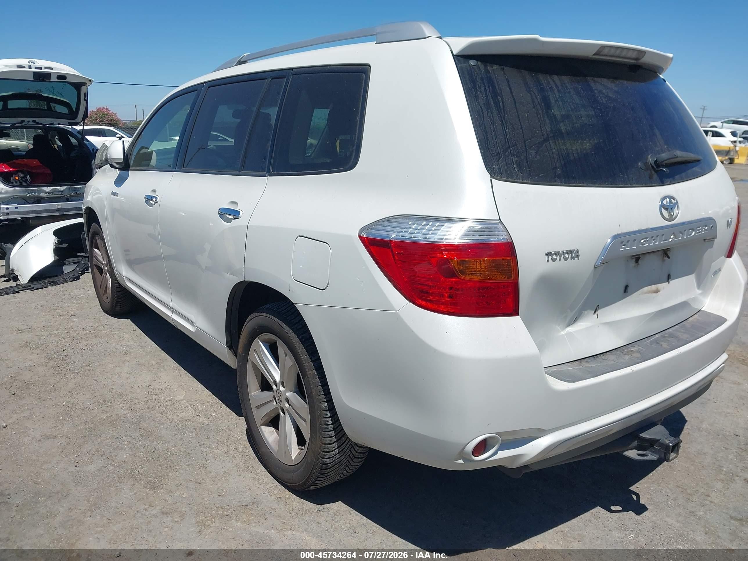 2009 Toyota Highlander Limited White vin: JTEES42A992149923