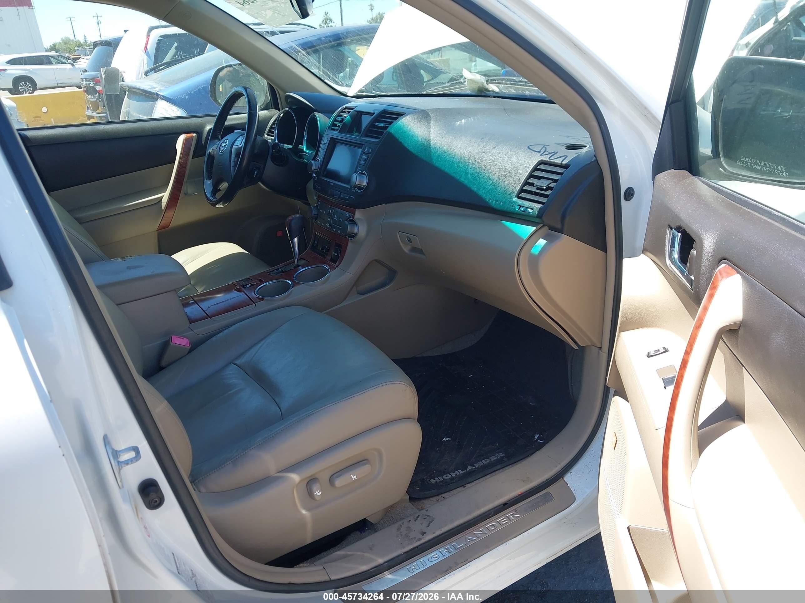 2009 Toyota Highlander Limited White vin: JTEES42A992149923