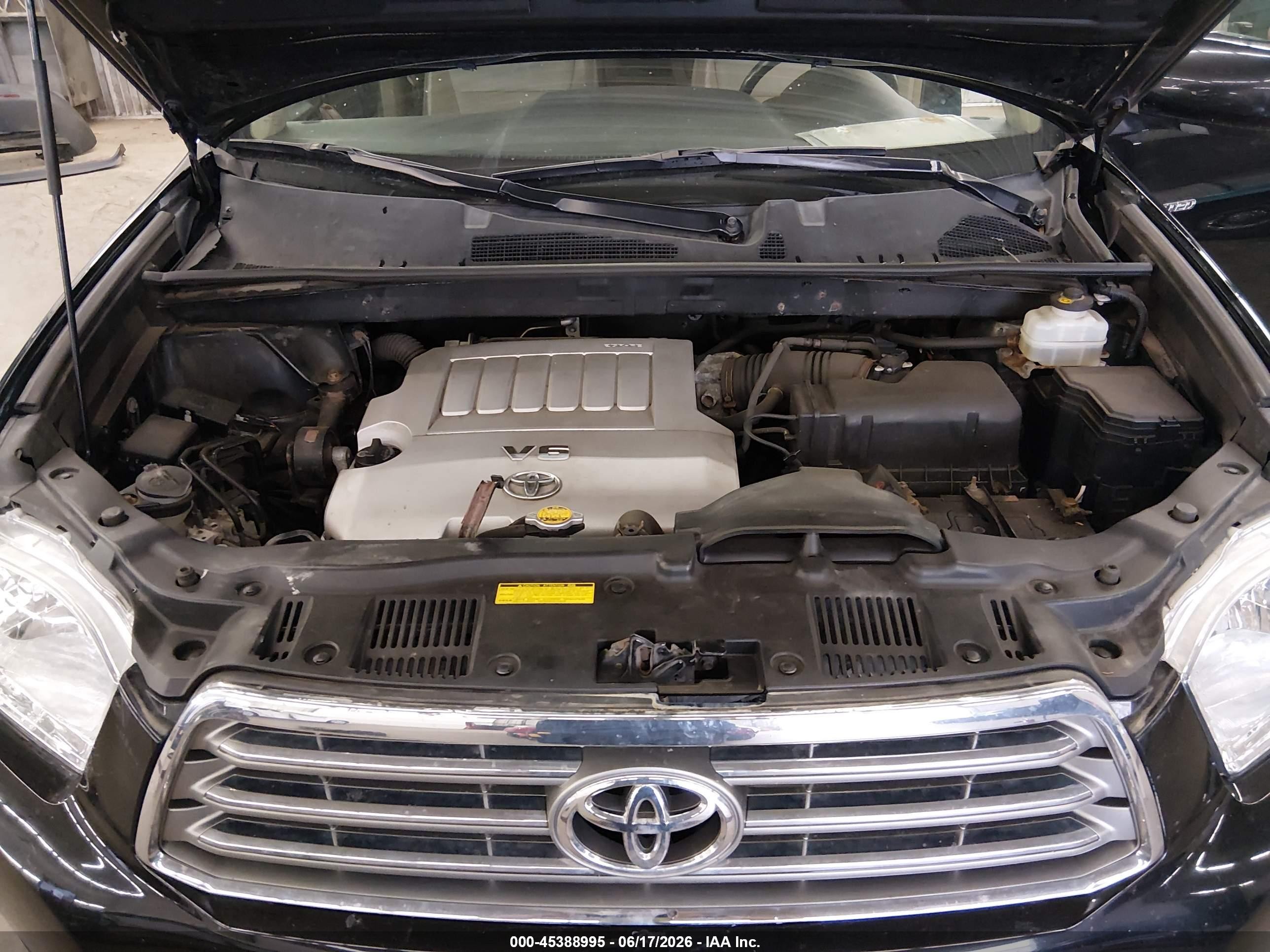 2008 Toyota Highlander Limited Black vin: JTEES42AX82027652