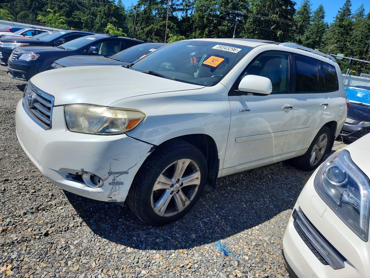 2008 Toyota Highlander Limited White vin: JTEES42AX82053247