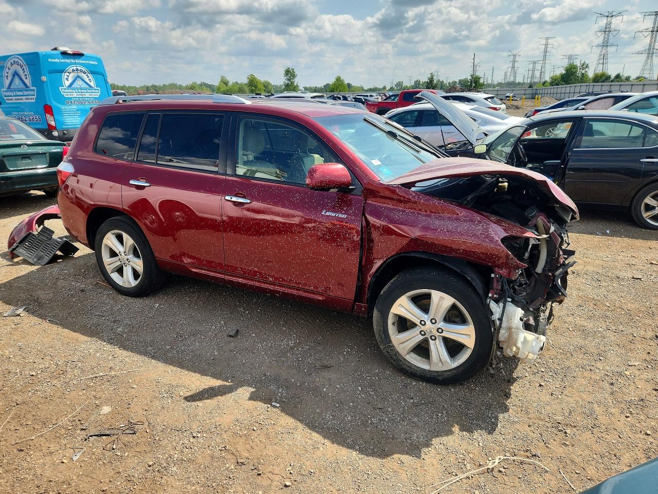 2008 Toyota Highlander Limited Maroon vin: JTEES42AX82079637