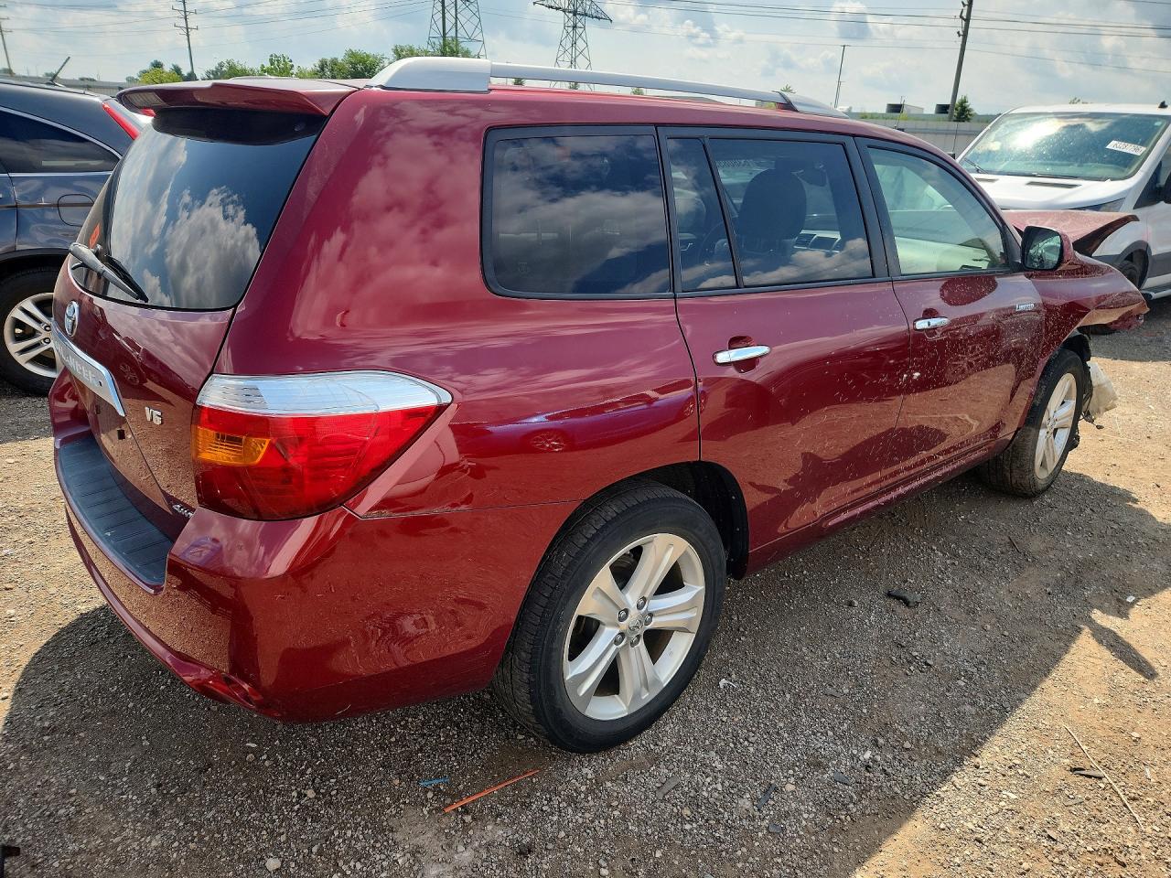 2008 Toyota Highlander Limited Maroon vin: JTEES42AX82079637